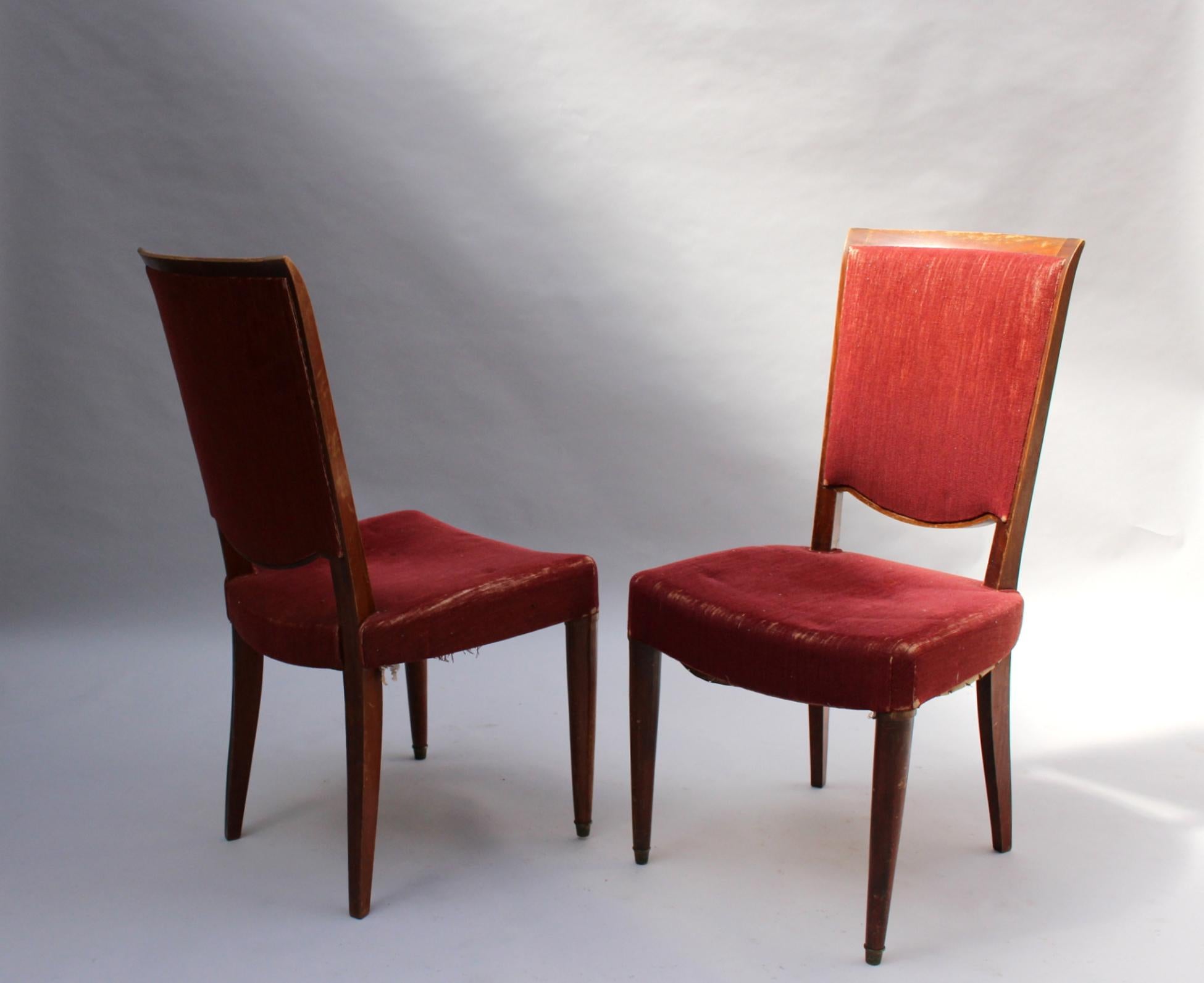 Set of 8 Fine French Art Deco Dining Chairs by Jules Leleu 2