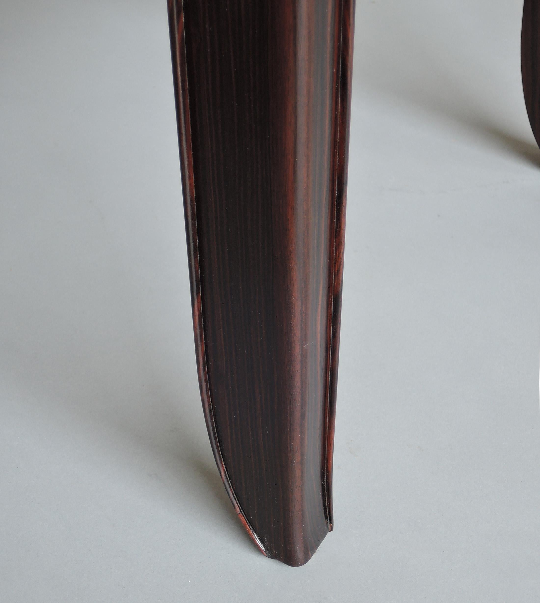 A Set of 8 Fine French Art Deco Macassar Ebony Dining Chairs by Paul Frechet For Sale 10