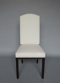 Ensemble de 8 chaises de salle à manger Art Déco en ébène de Macassar par Paul Frechet