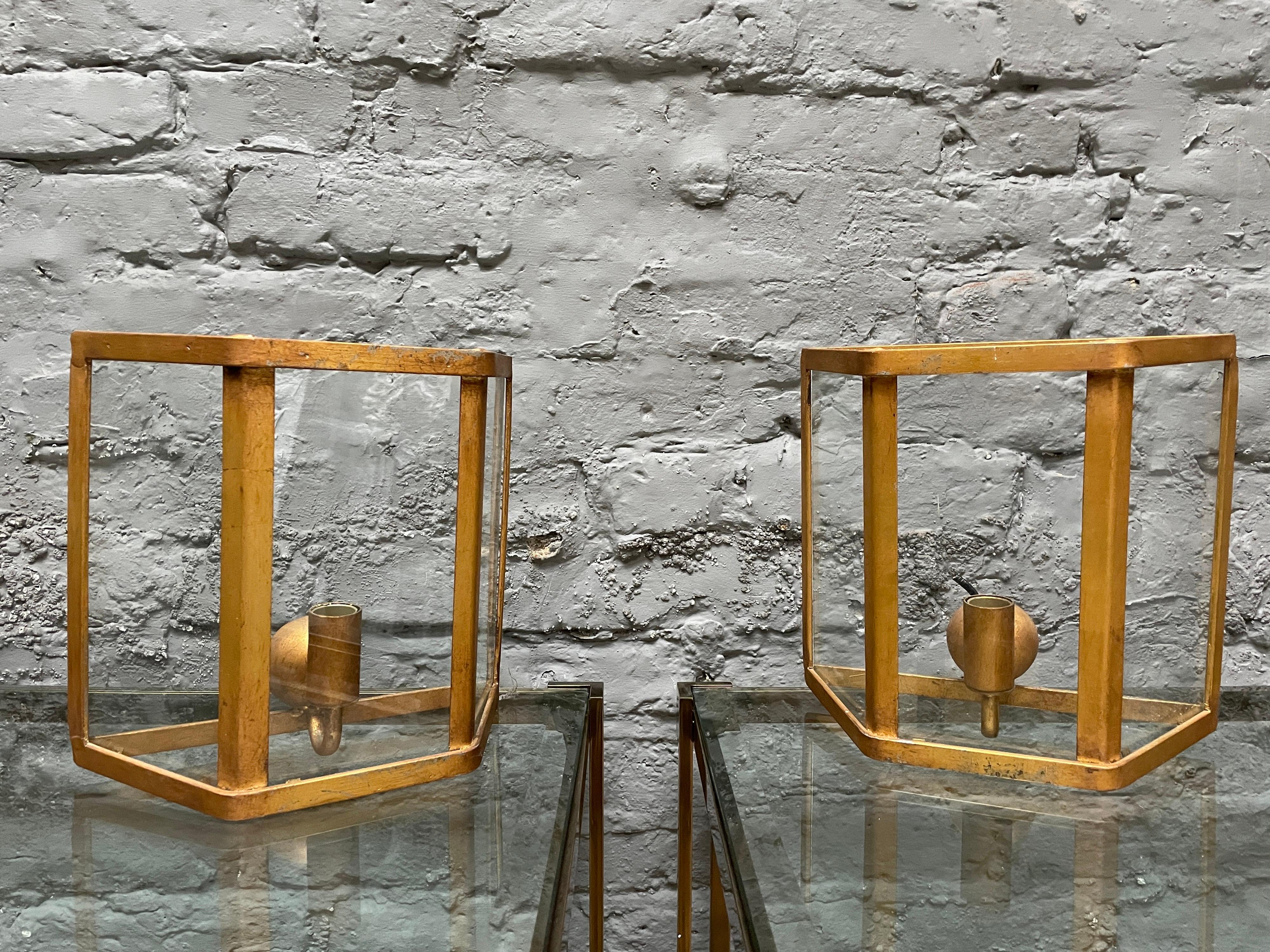 Modern Set of 8 Gold Gilt Iron Contemporary Wall Lights