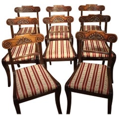 Set of 8 Mahogany Regency Period Antique Dining Chairs, circa 1820