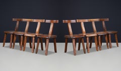 A Set of 8 Mountain Dining “T” Chairs by Aranjou, France, 1970s
