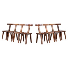A Set of 8 Mountain Dining “T” Chairs by Aranjou, France, 1970s