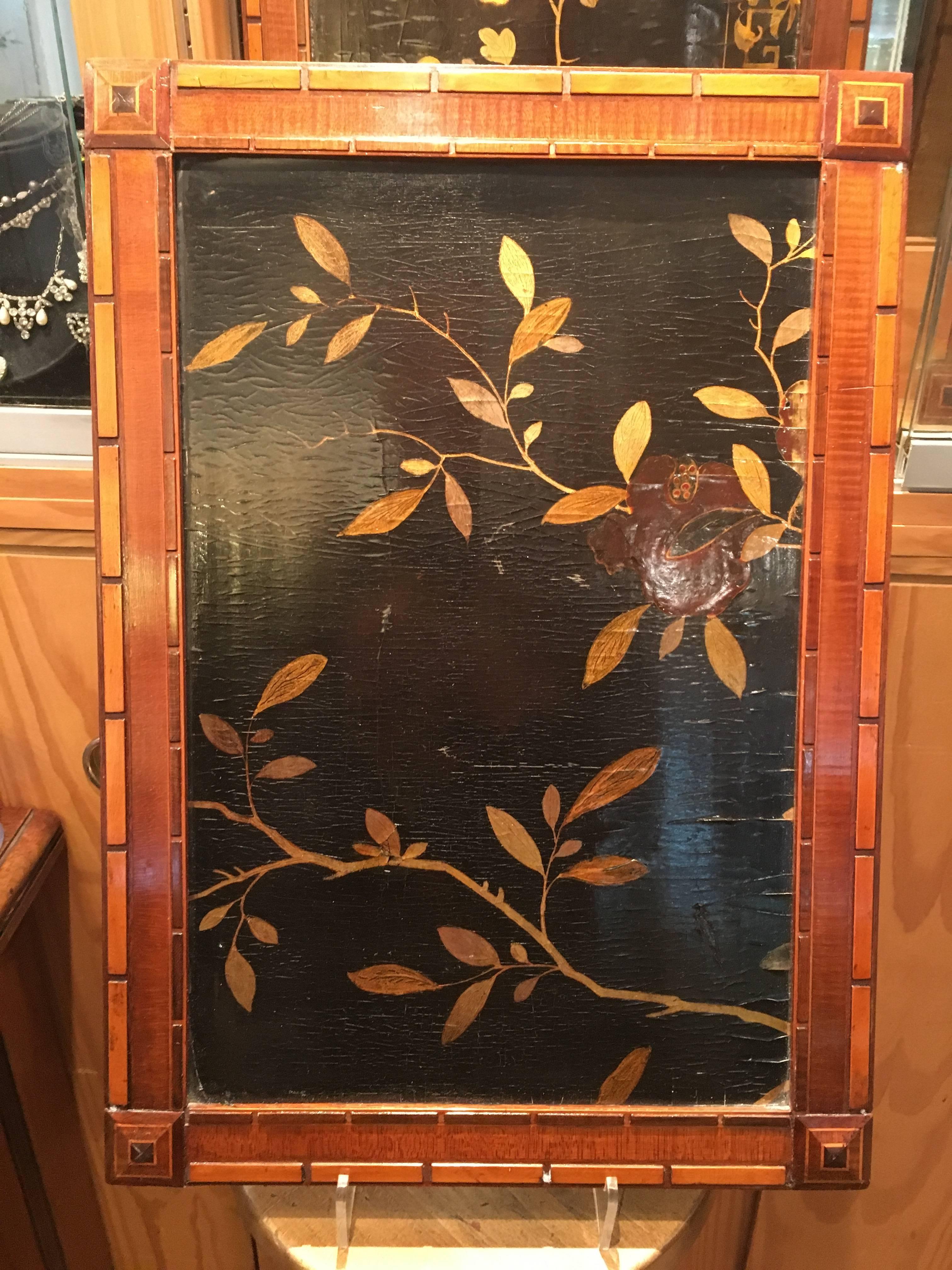 Lacquered Set of Eight Chinese Export Lacquer Panels from a Cruise Ship For Sale