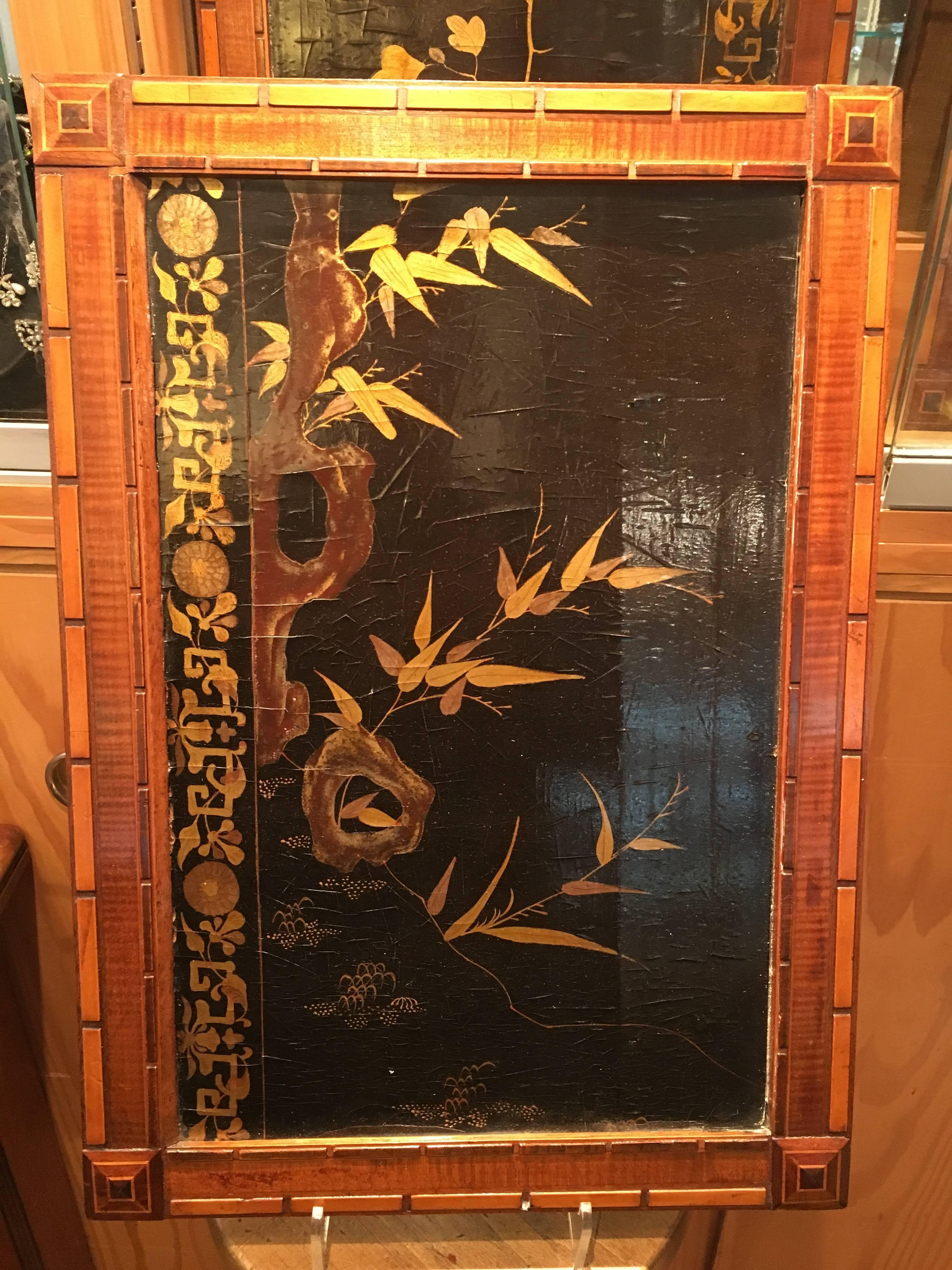 Set of Eight Chinese Export Lacquer Panels from a Cruise Ship In Good Condition For Sale In London, GB