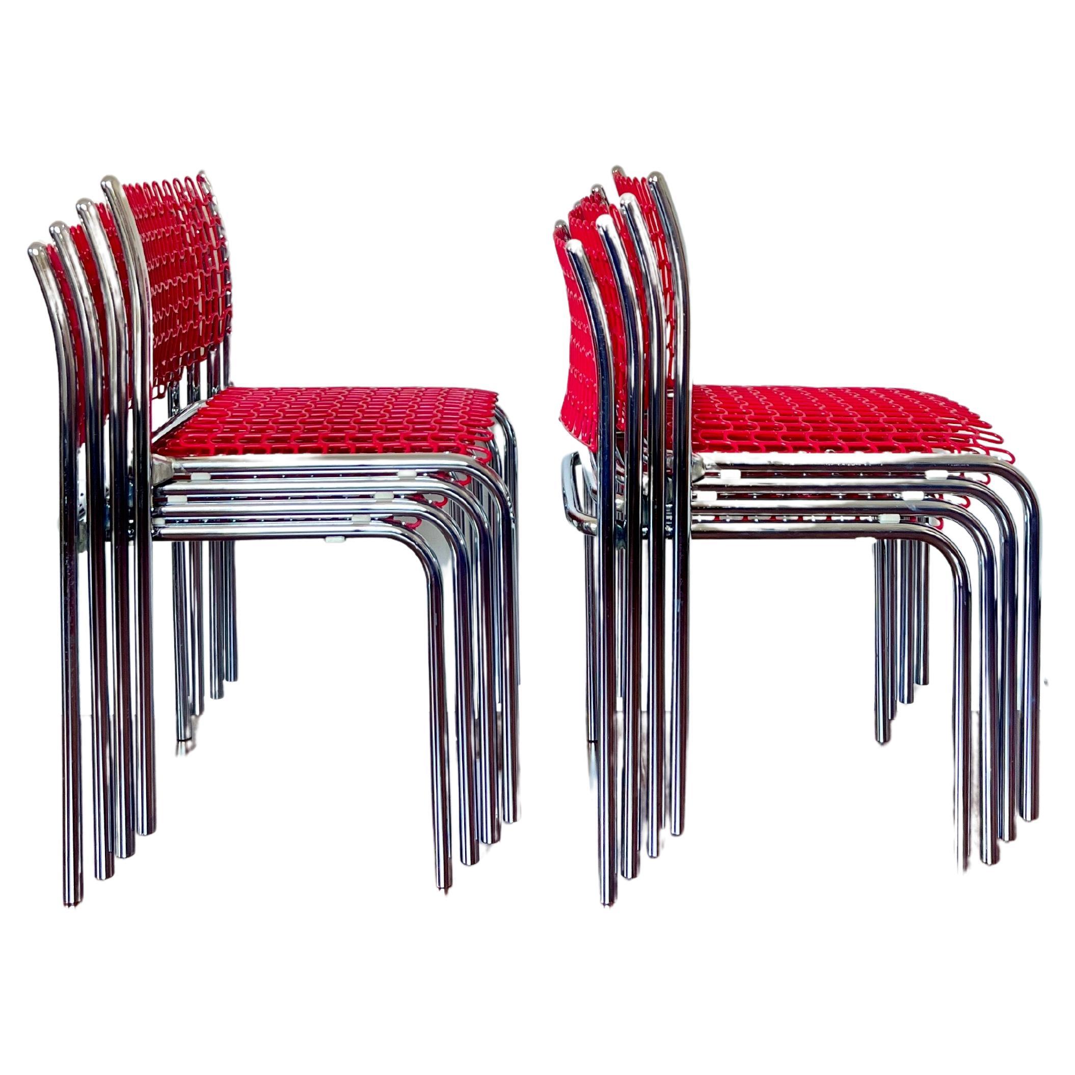 Un ensemble de 4 chaises empilables sof-Tek par David Rowland pour Thonet, vers les années 1970.