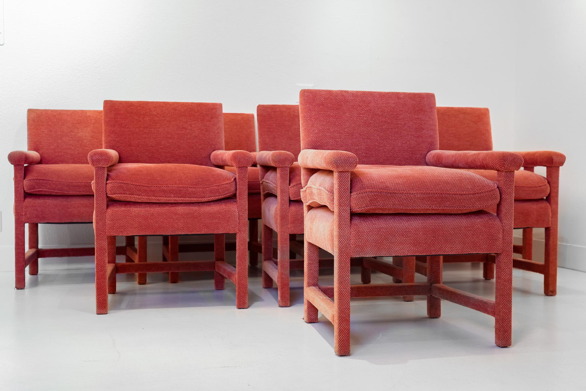 American Set of 8 Upholstered Dining Chairs from the Estate of James Garner