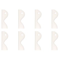 Set of 8 White Lea Matt Vases by Valeria Vasi