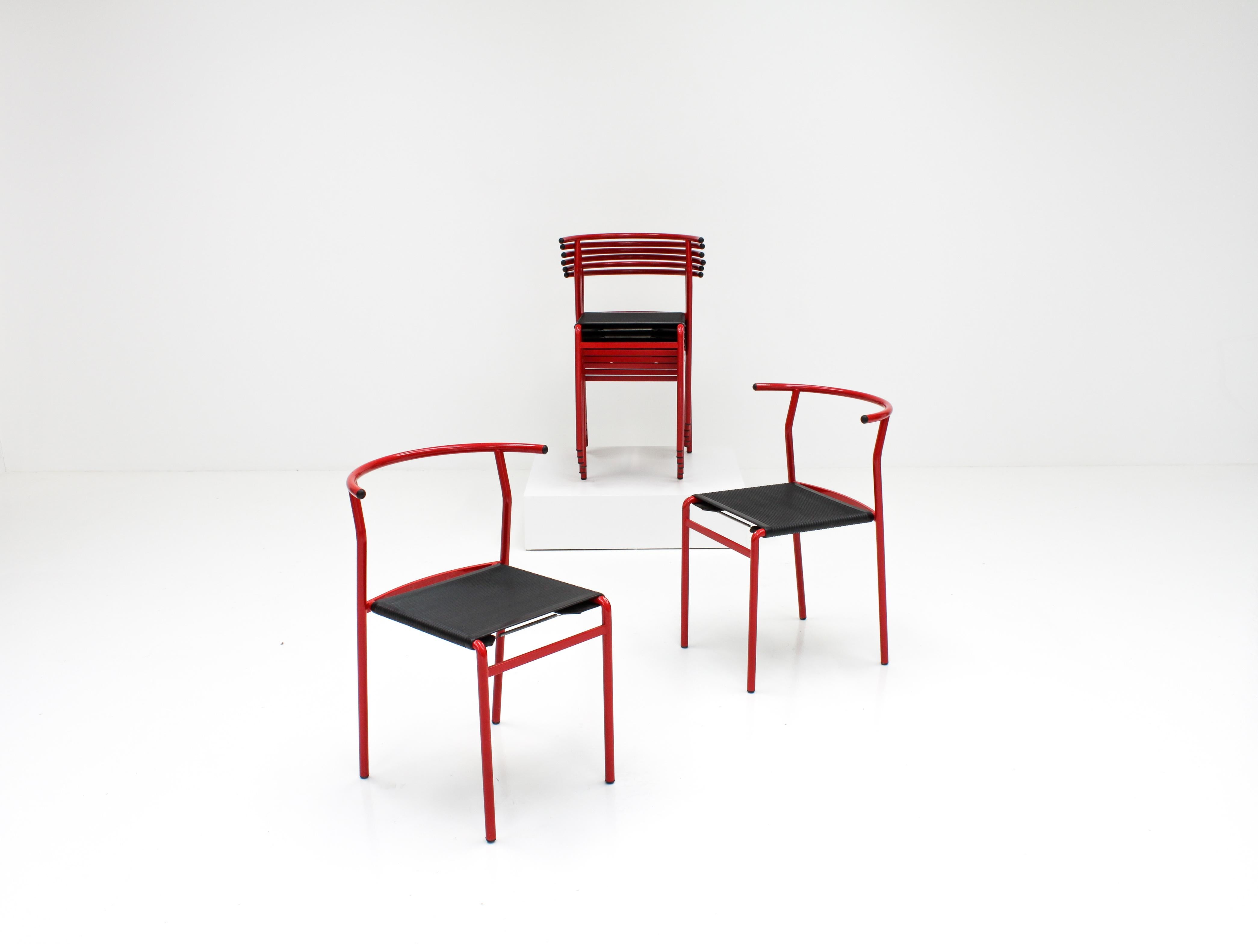 Set of 8 Philippe Starck Cafè Chairs for Baleri Italia, 1984 5