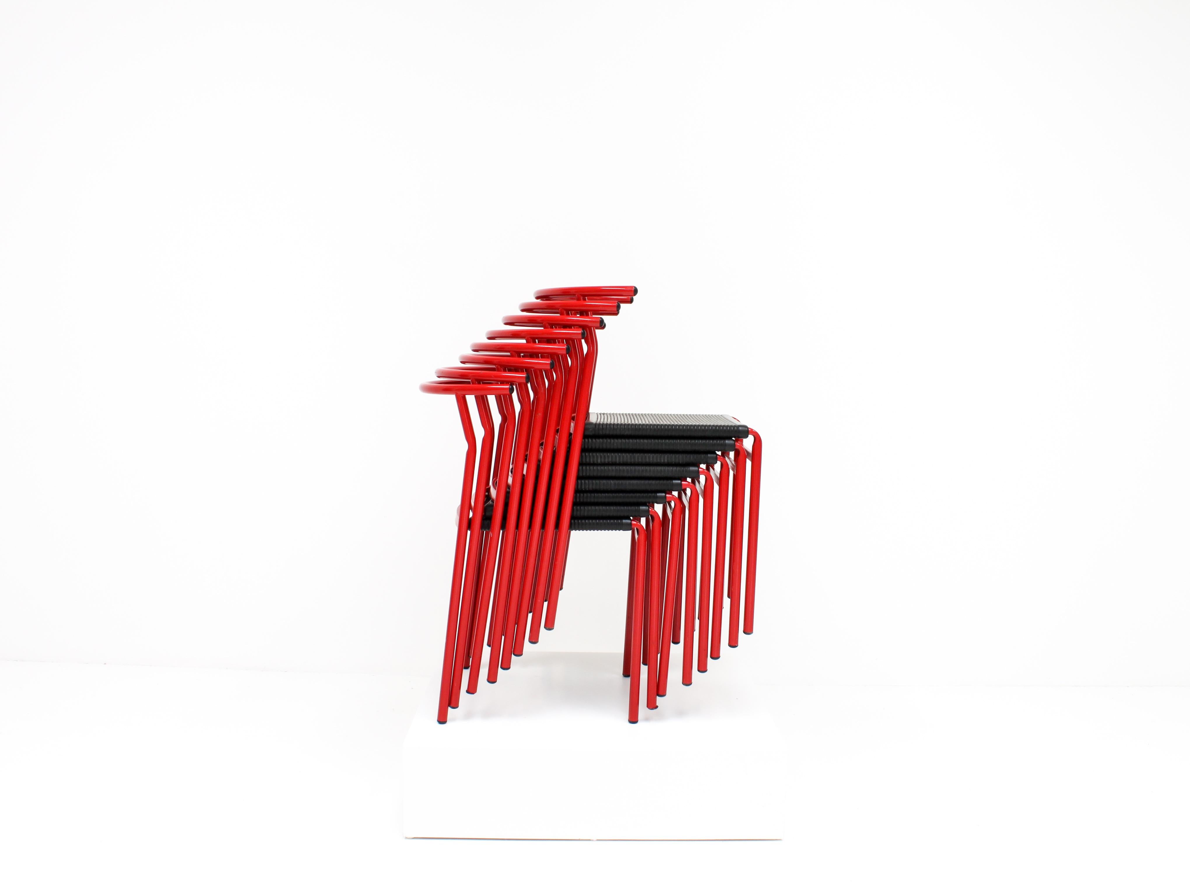 Set of 8 Philippe Starck Cafè Chairs for Baleri Italia, 1984 7