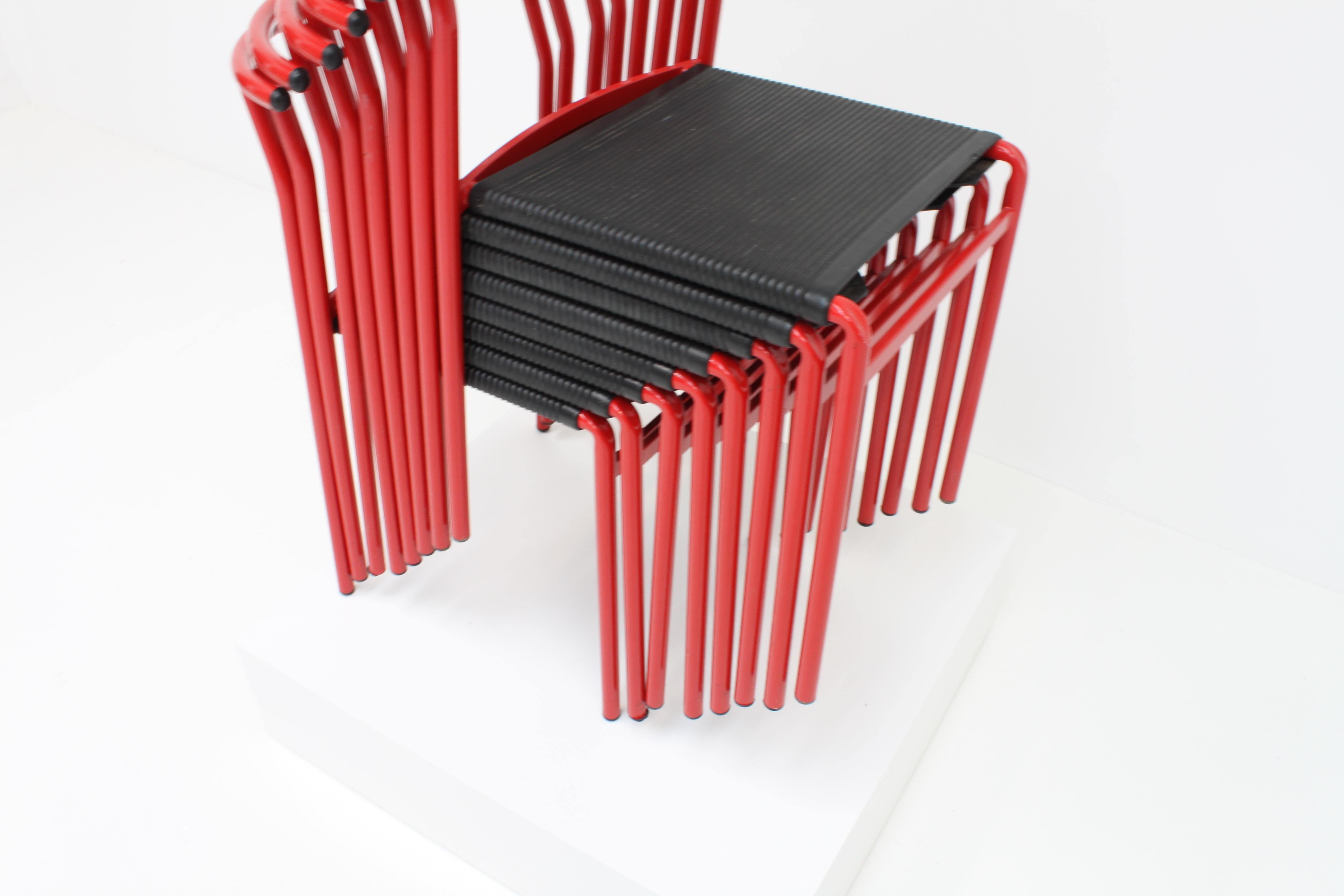 Set of 8 Philippe Starck Cafè Chairs for Baleri Italia, 1984 8