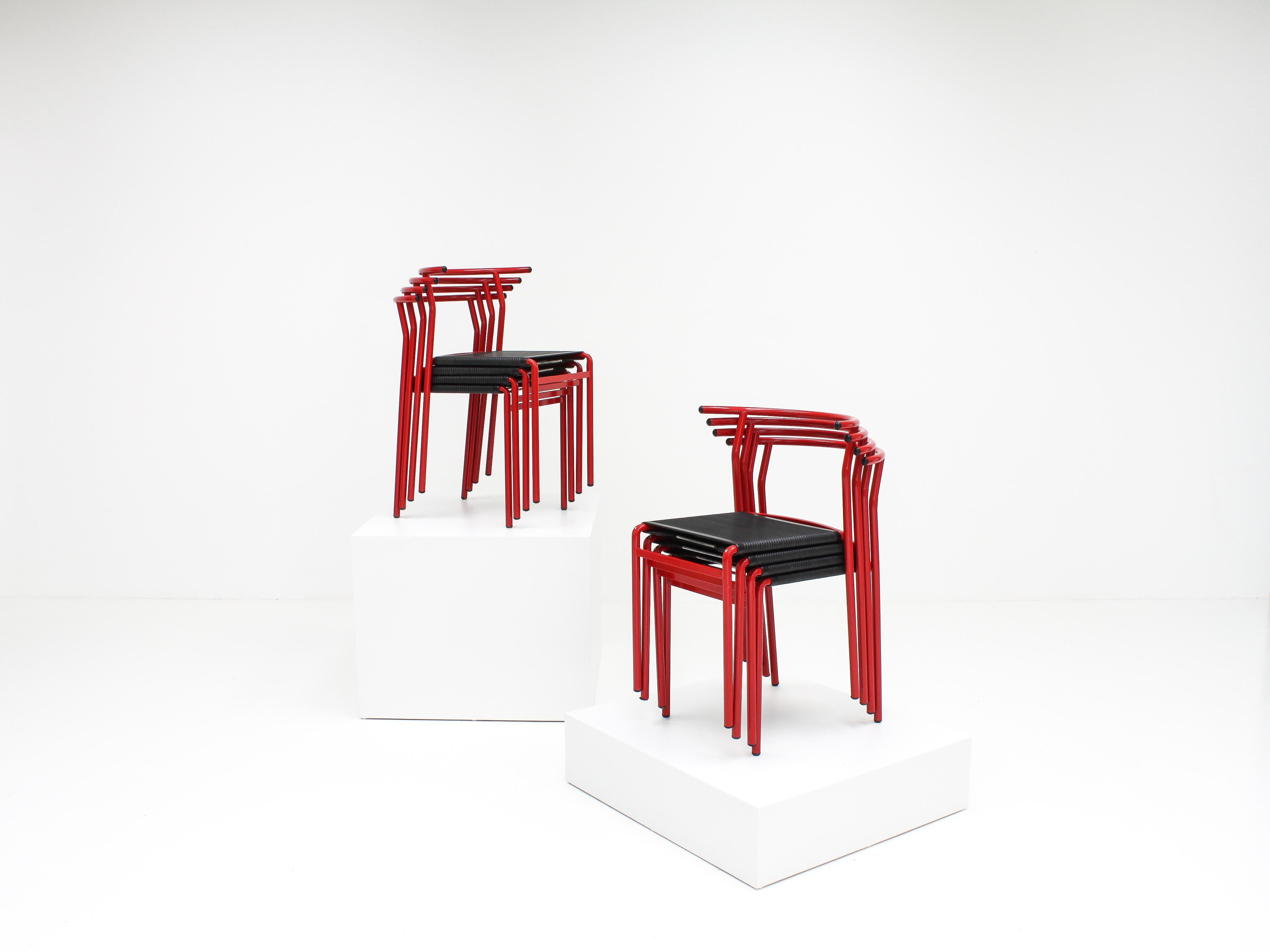 French Set of 8 Philippe Starck Cafè Chairs for Baleri Italia, 1984