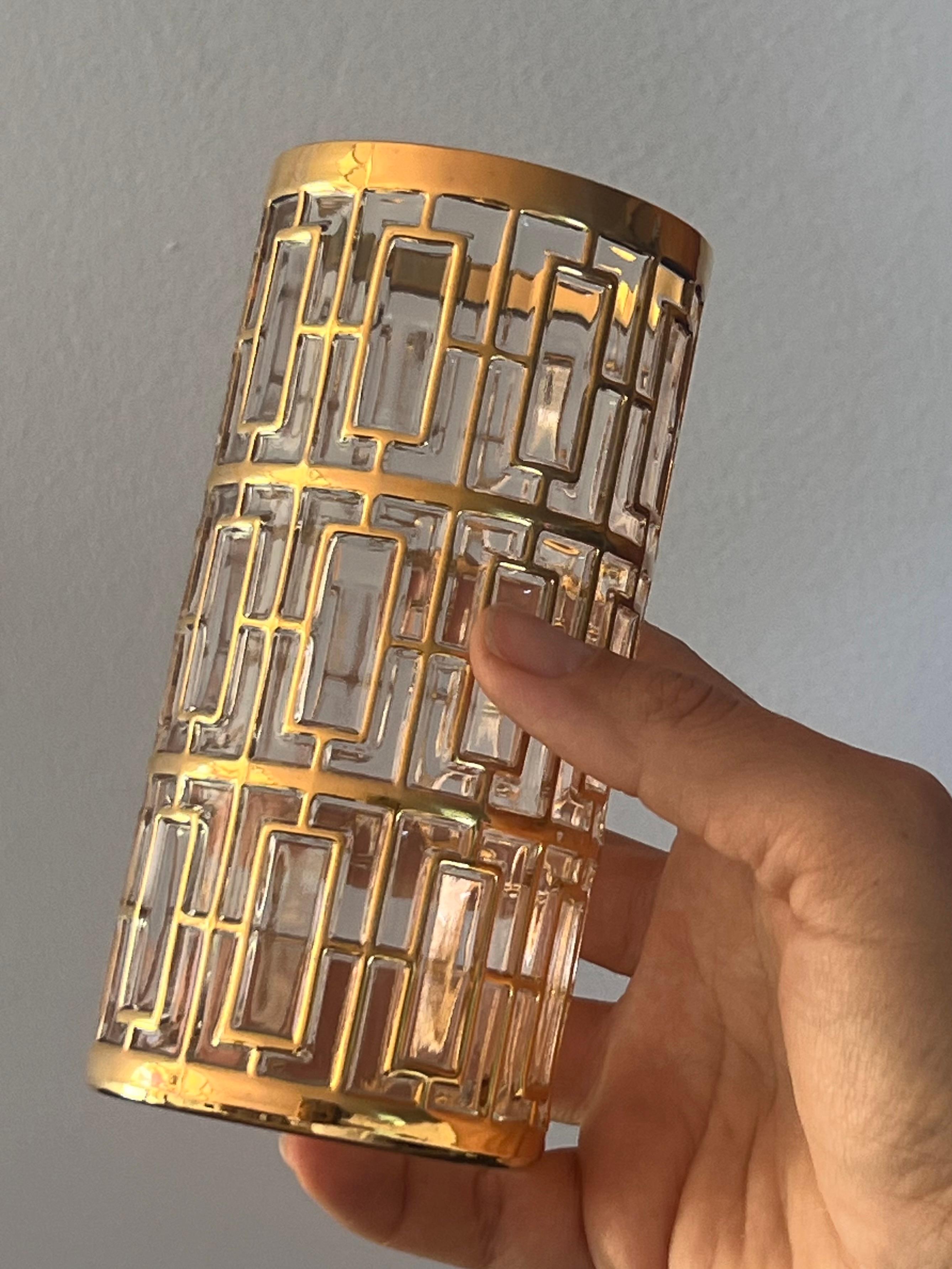 Ein Satz von 9 Shoji-Gläsern mit Goldkäfig von Imperial Glass, um 1975 (amerikanisch) im Angebot