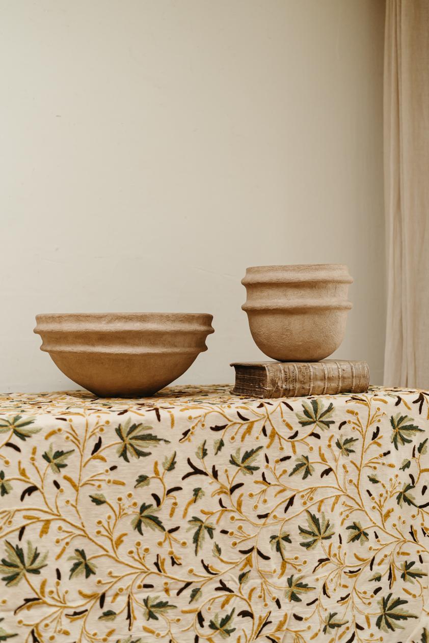 Belgian Set of a Papier Mâché Big and Small Bowl/Vase/Jardinière  For Sale