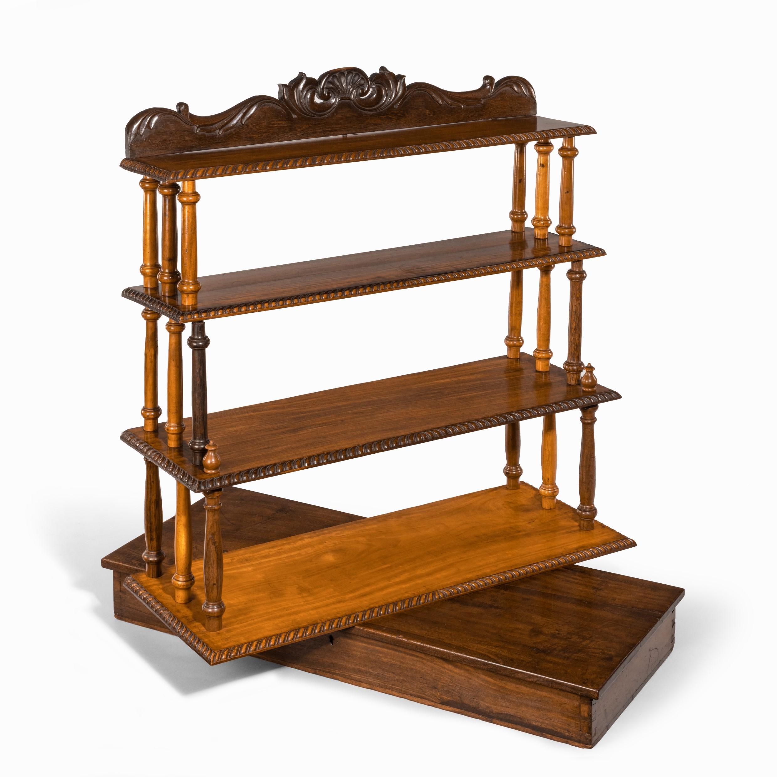 Set of Anglo-Ceylonese Specimen Wood Campaign Wall Shelves in a Travelling Box For Sale 4