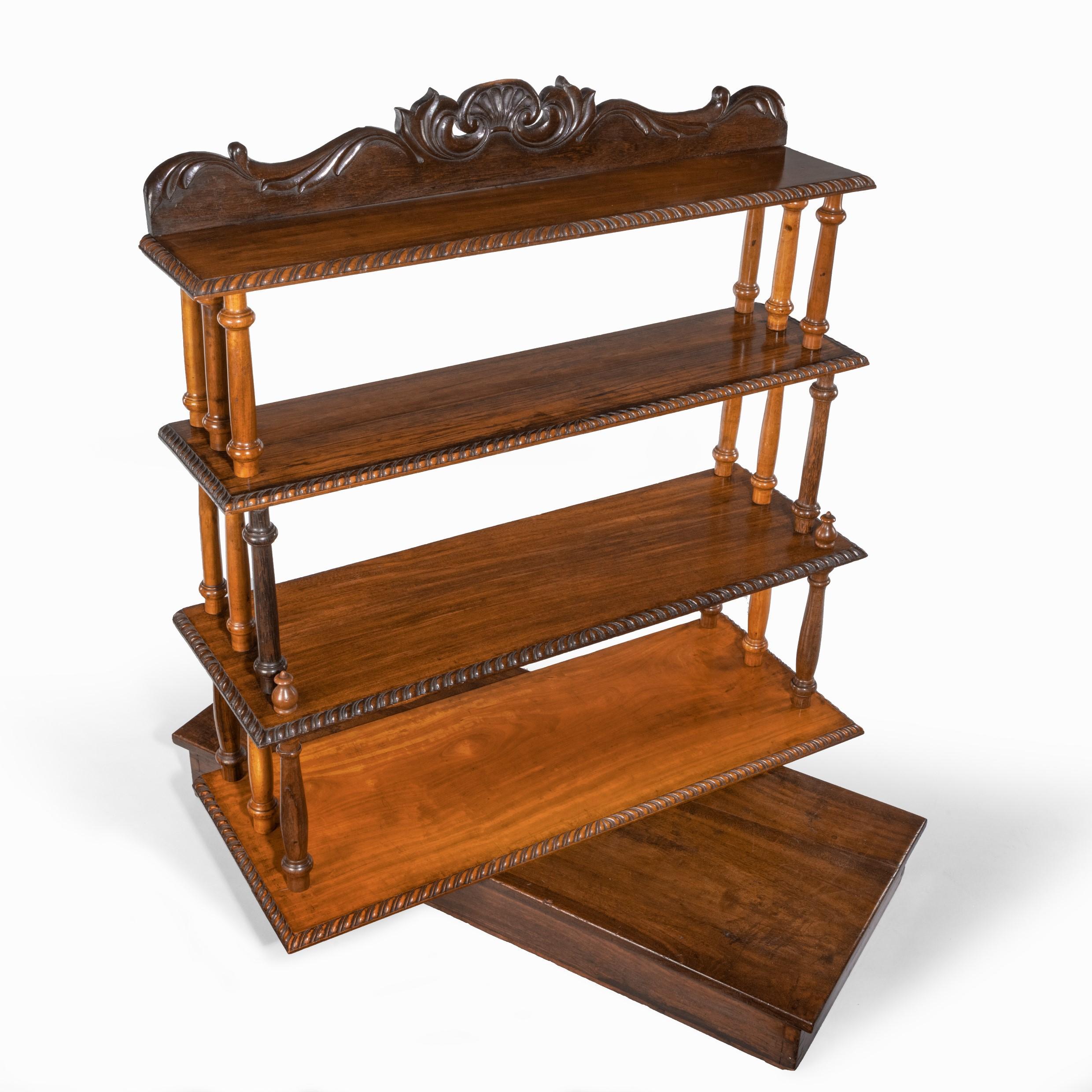 Set of Anglo-Ceylonese Specimen Wood Campaign Wall Shelves in a Travelling Box For Sale 2