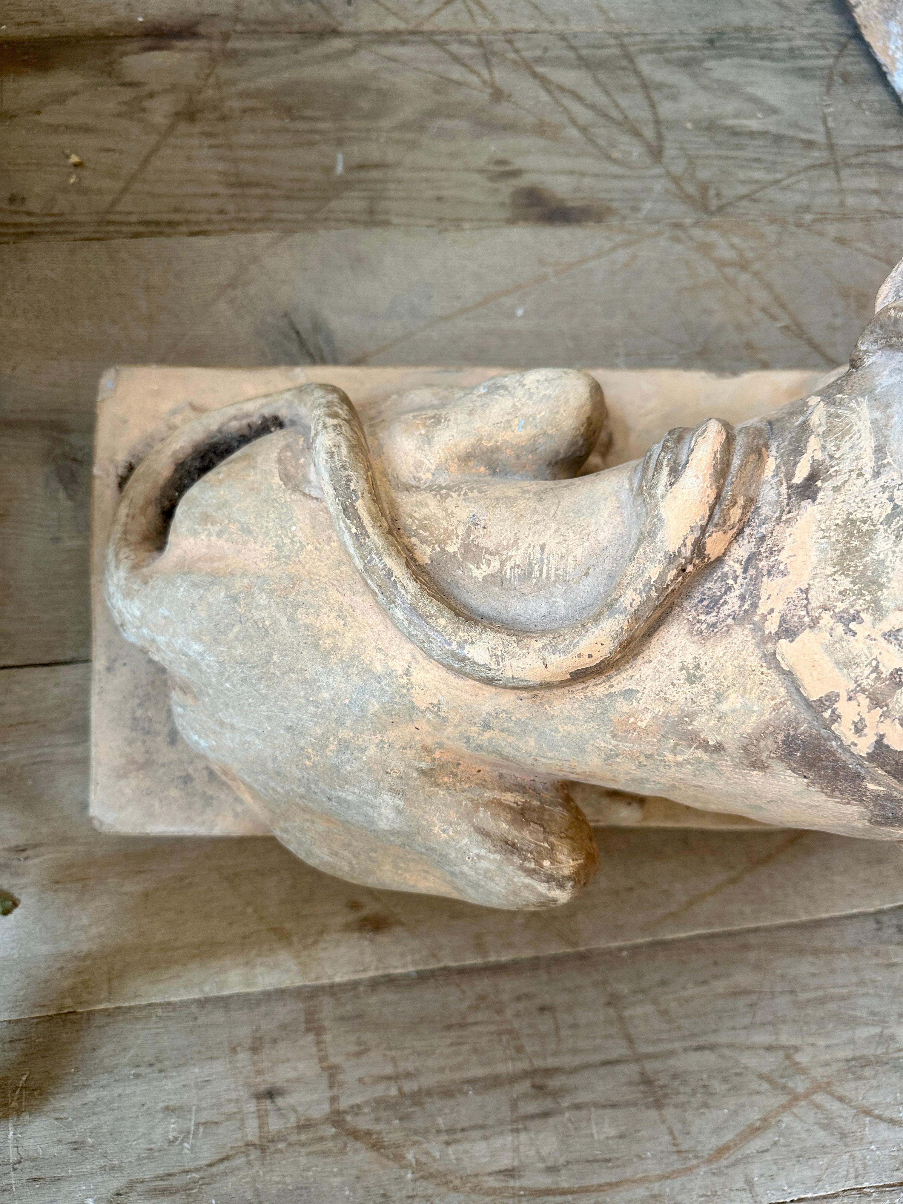 A Set Of Antique 19th C Terracotta Lion Sculptures im Angebot 1
