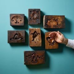 A Set Of Antique Carved Wooden Cartouche Moulds Ex. Tucker Collection