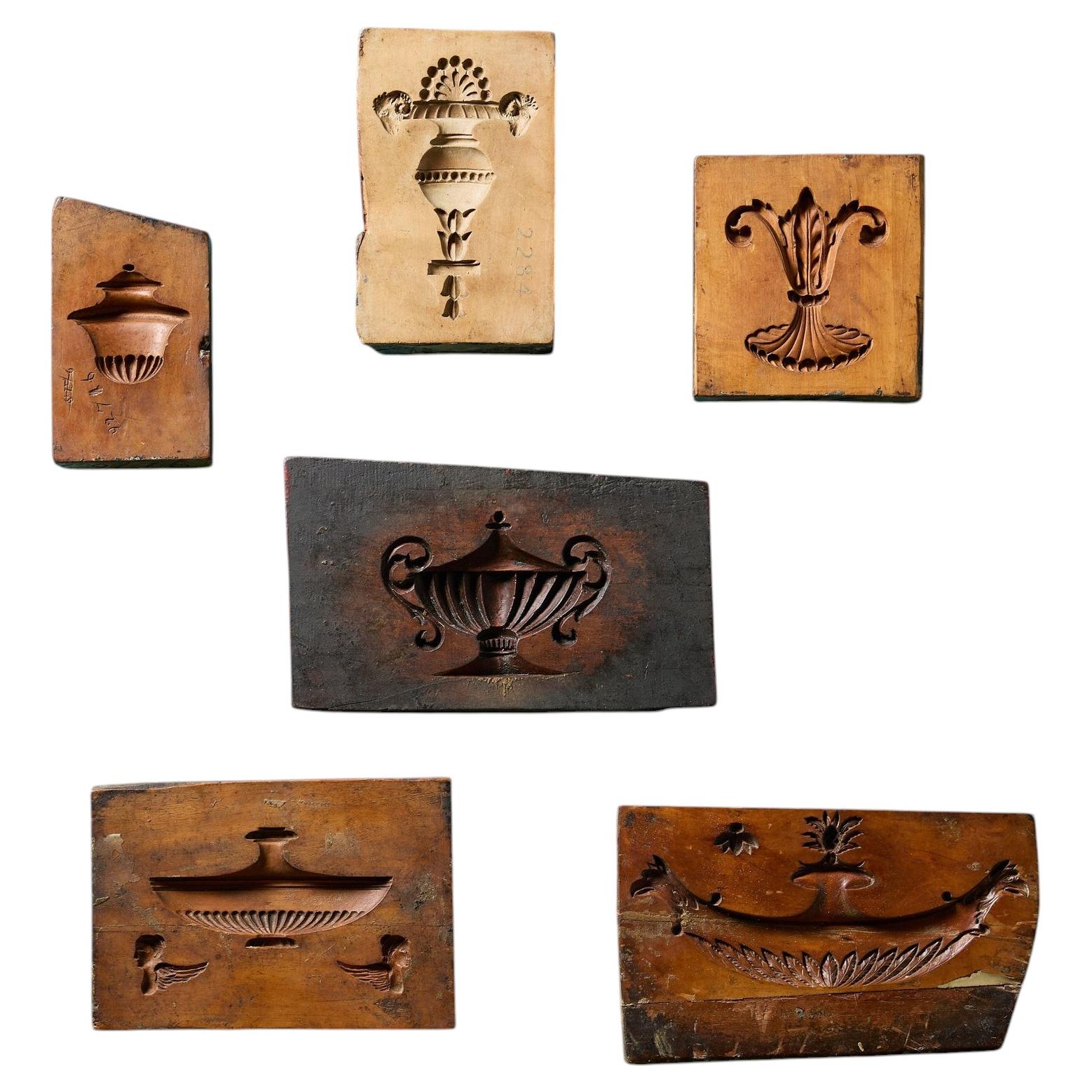 A Set Of Antique Carved Wooden Cartouche Moulds Ex. Tucker Collection