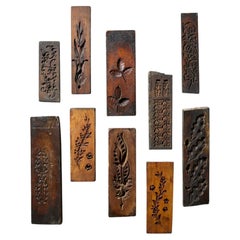 A Set Of Antique Carved Wooden Floral Moulds Ex. Tucker Collection