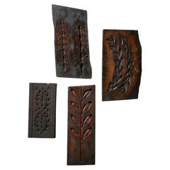 A Set Of Antique Carved Wooden Floral Moulds Ex. Tucker Collection