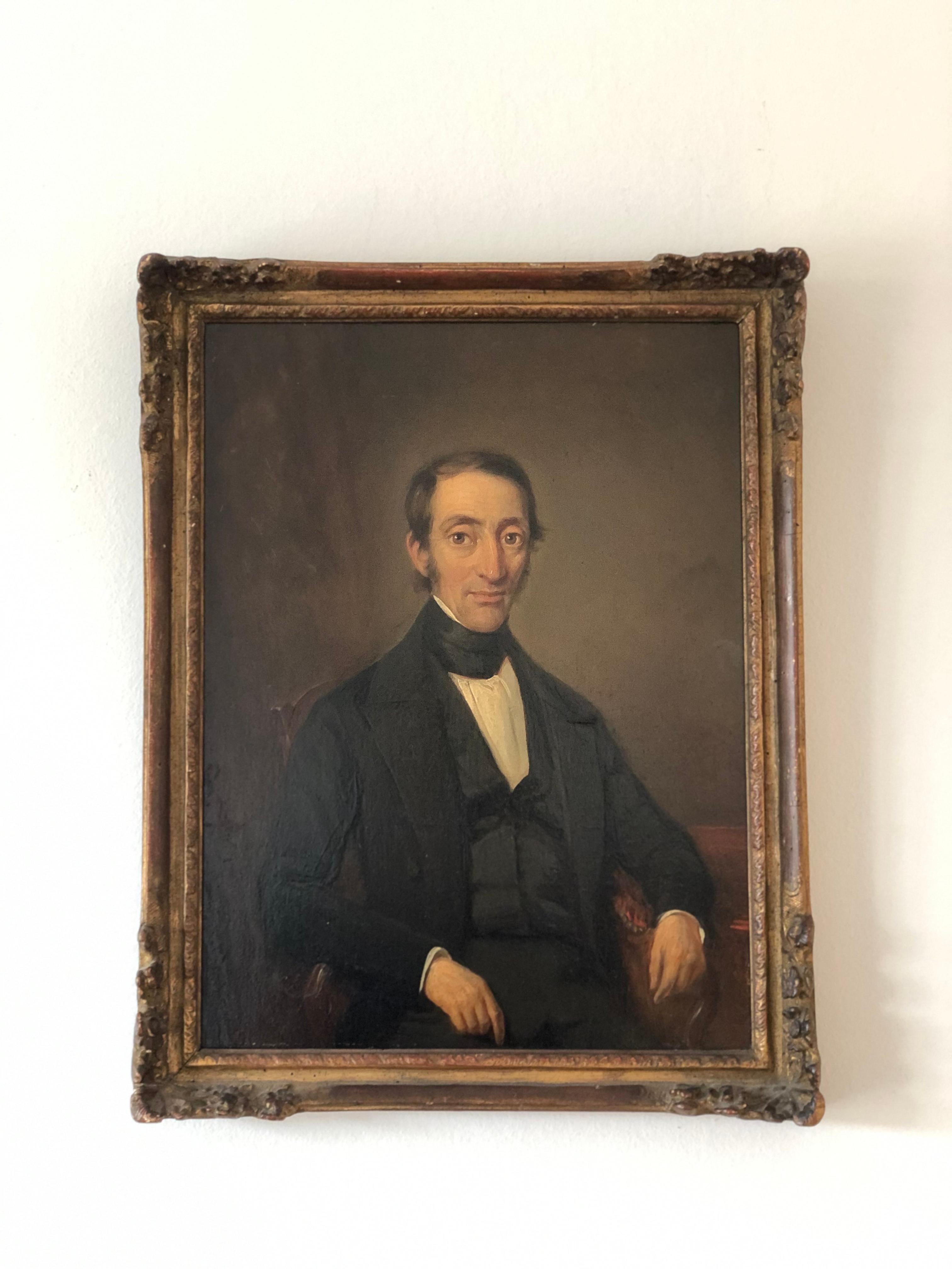 Questa affascinante coppia di ritratti raffigura una nobile coppia olandese. Il Dr. Dirk de Vries Reilingh, un medico olandese distinto nato nel 1805 nei Paesi Bassi e sua moglie Aukje Keizer. Il Dr. de Vries Reilingh ha una stimata carriera medica