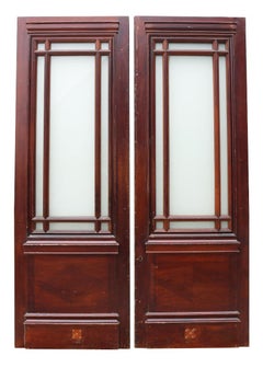 Set of Antique Glazed Mahogany Double Doors