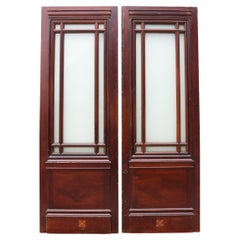 Set of Used Glazed Mahogany Double Doors