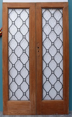 Set of Antique Glazed Oak Double Doors