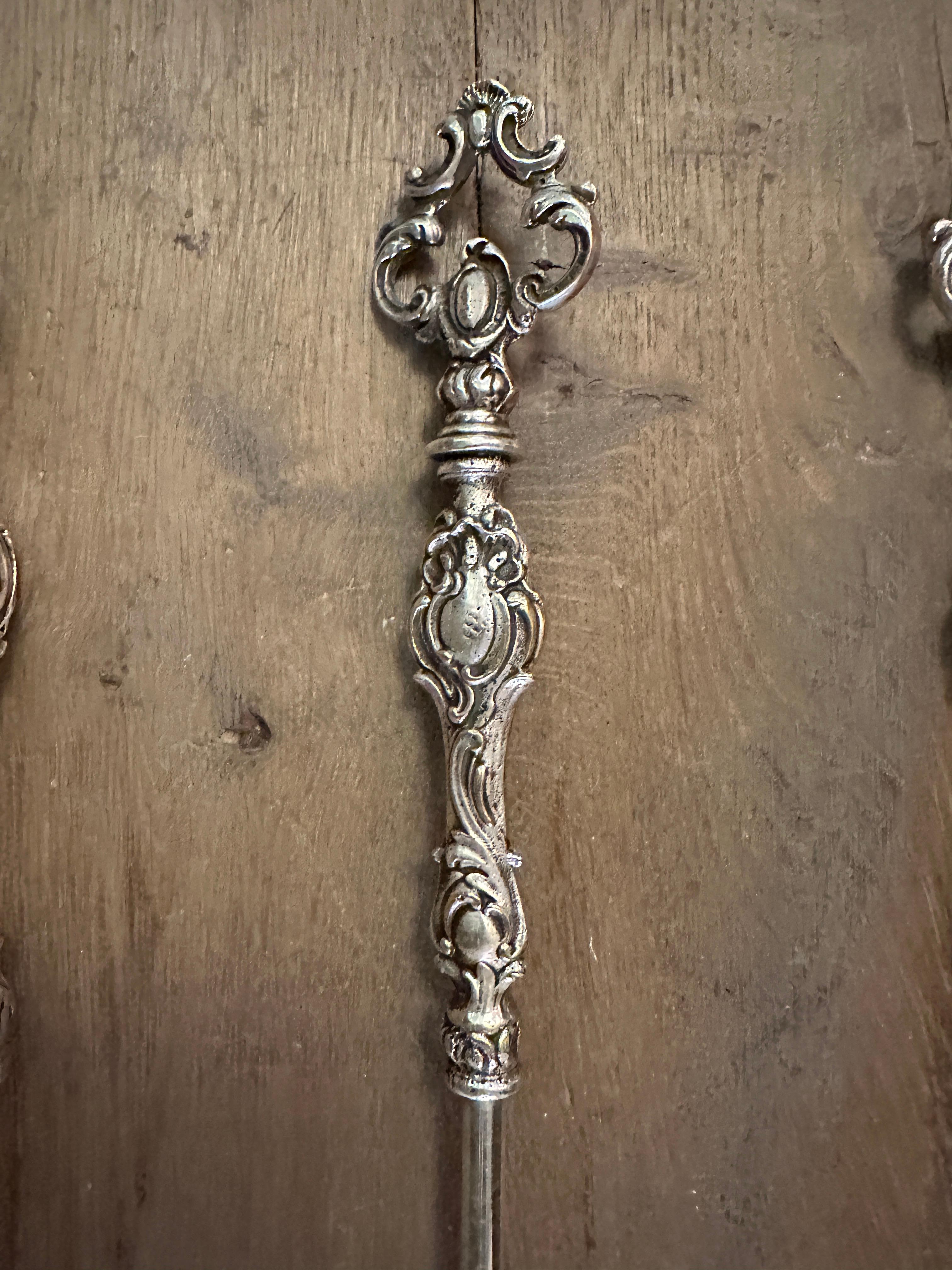 Juego de herramientas de fuego francesas antiguas de acero ornamentado Acero en venta
