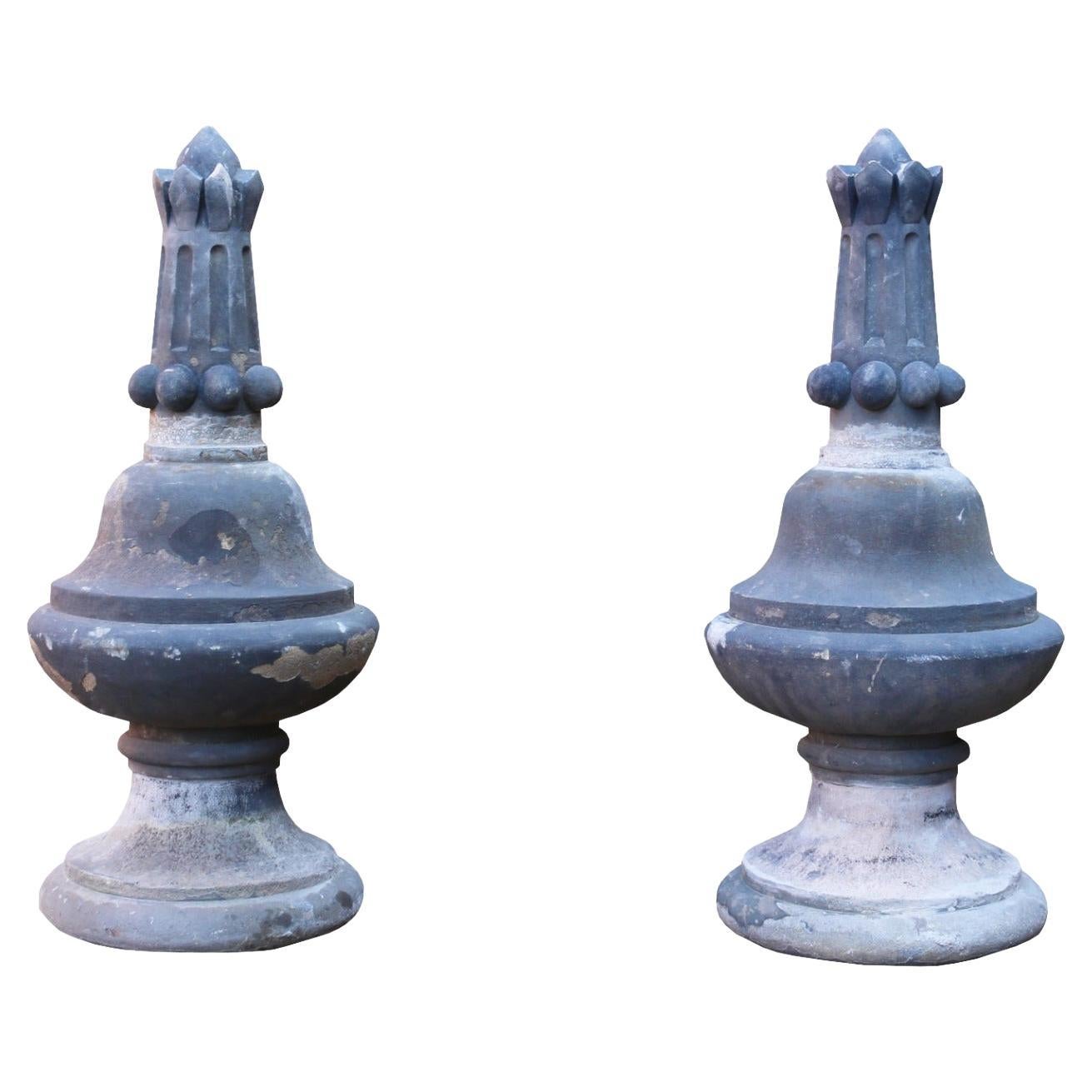 Set of Antique Yorkstone Gate Pier Finials