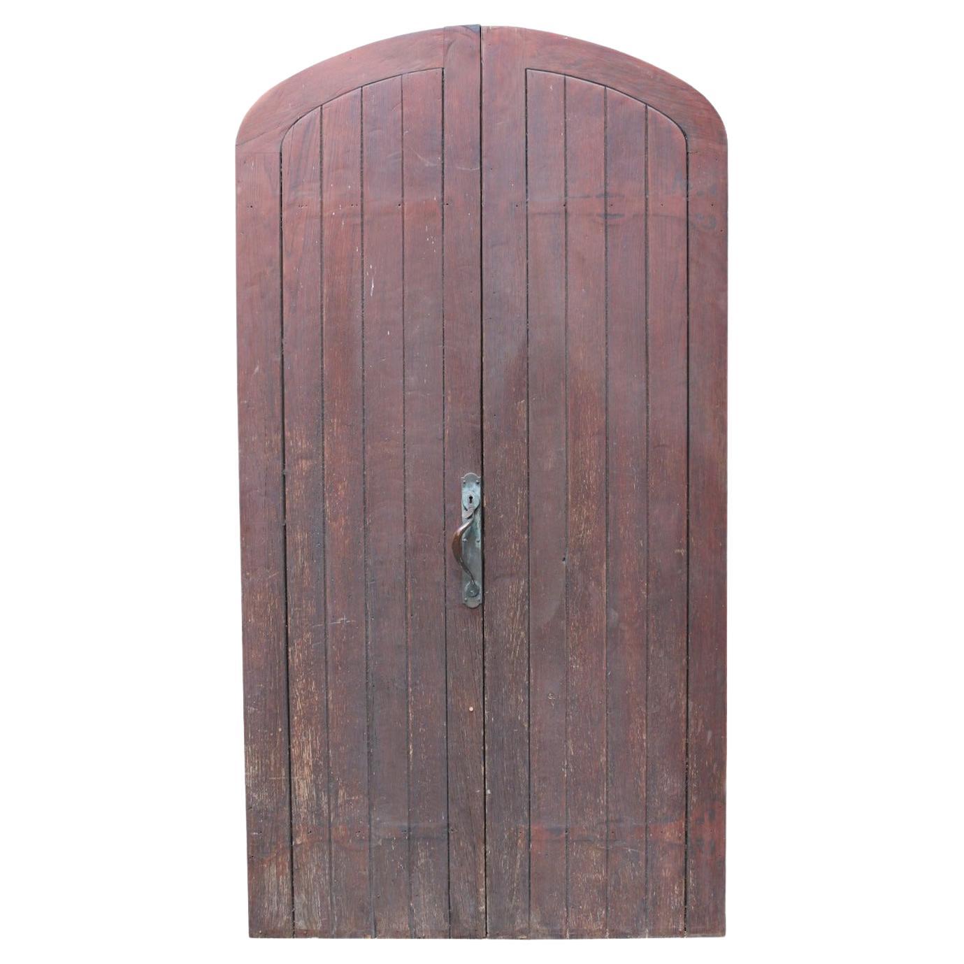 Set of Arched Oak Exterior Doors For Sale