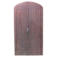 Antique Set of Arched Oak Exterior Doors