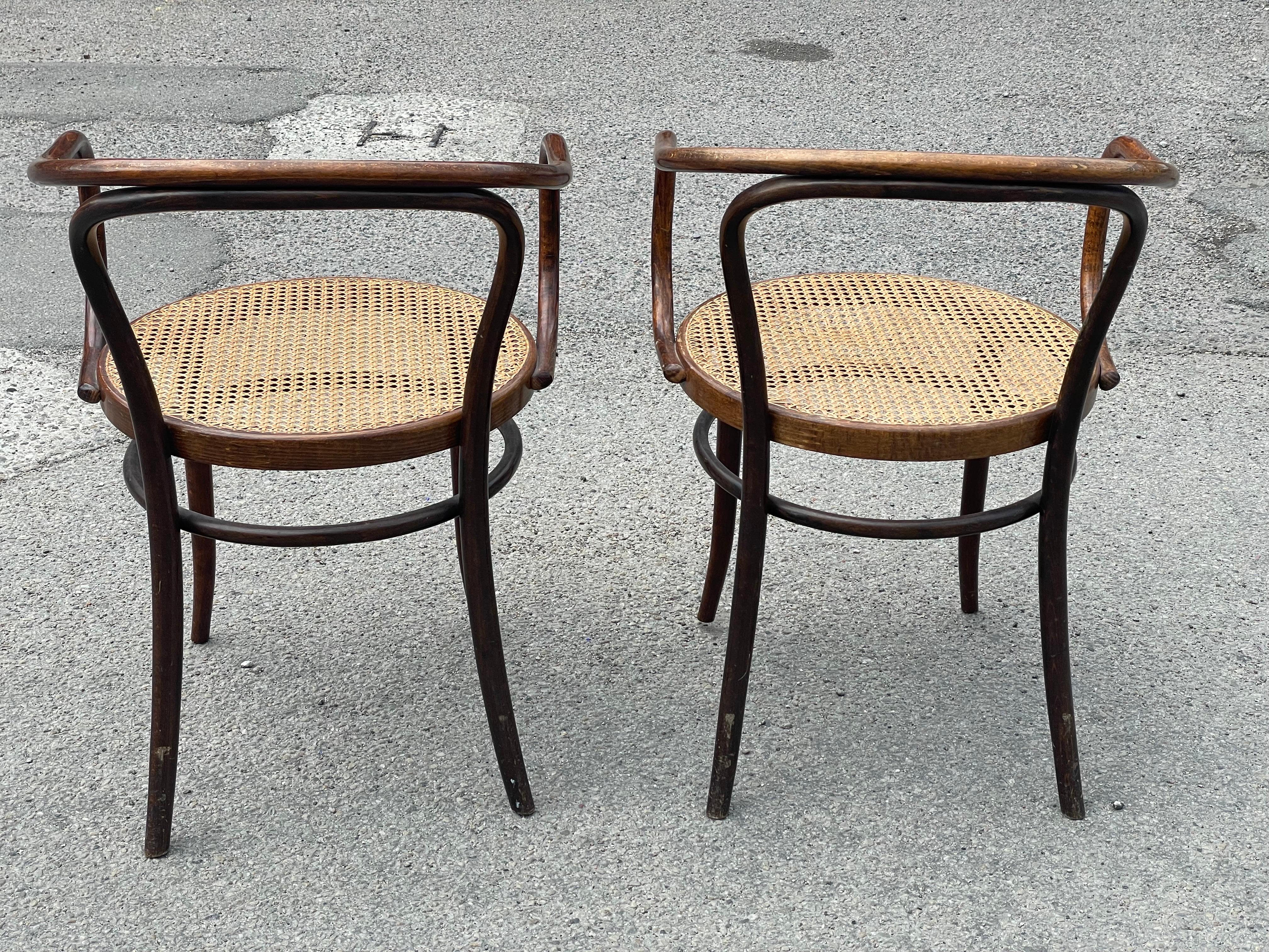 French Set of Armchairs Designed by Thonet and Manufactured by Ligna in the 1950s For Sale