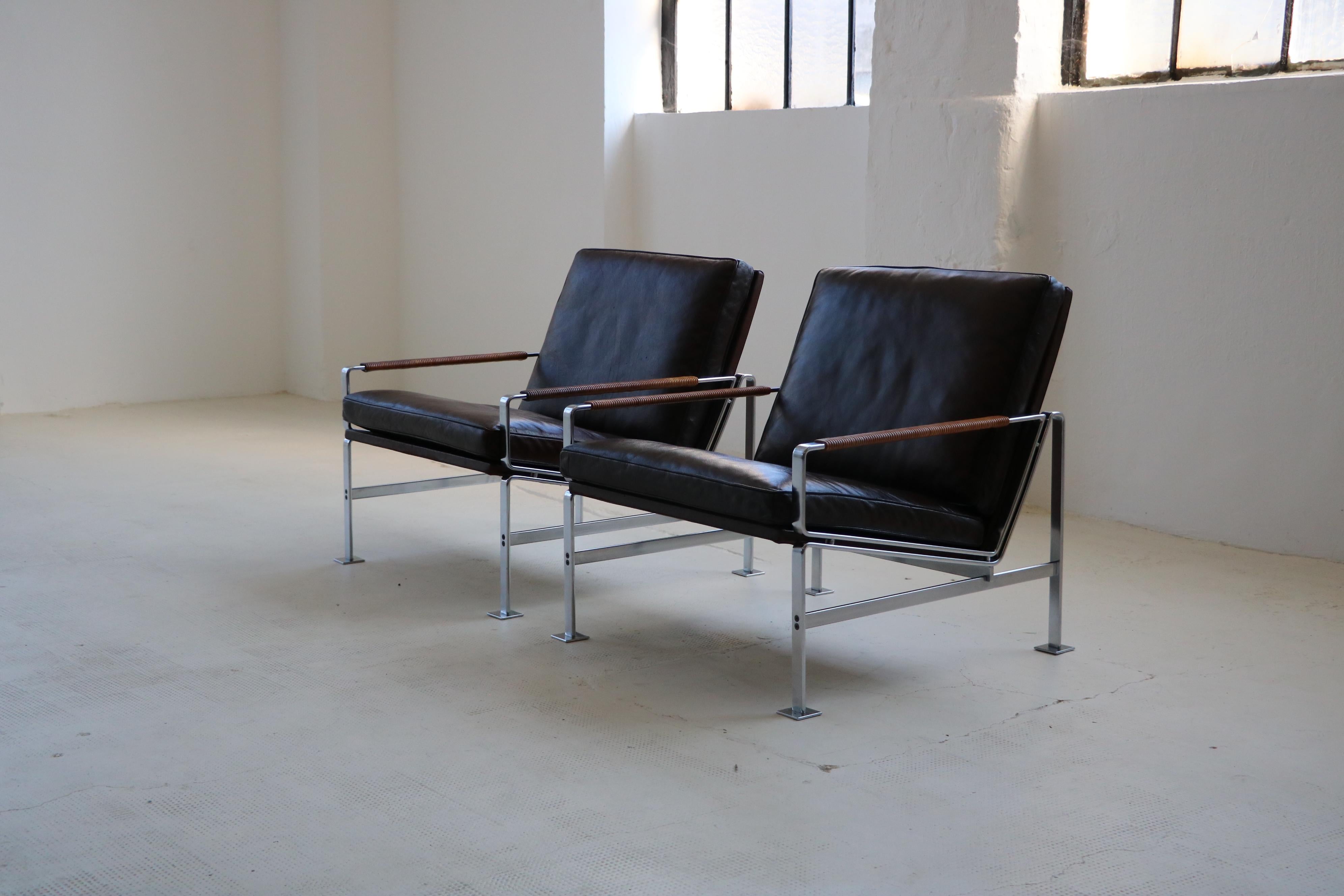 Steel Armchairs Model FK6720 Preben Fabricius & JorgenKastholm for Kill International