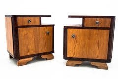 Set of Art Deco Bedside Tables, Poland, 1950s