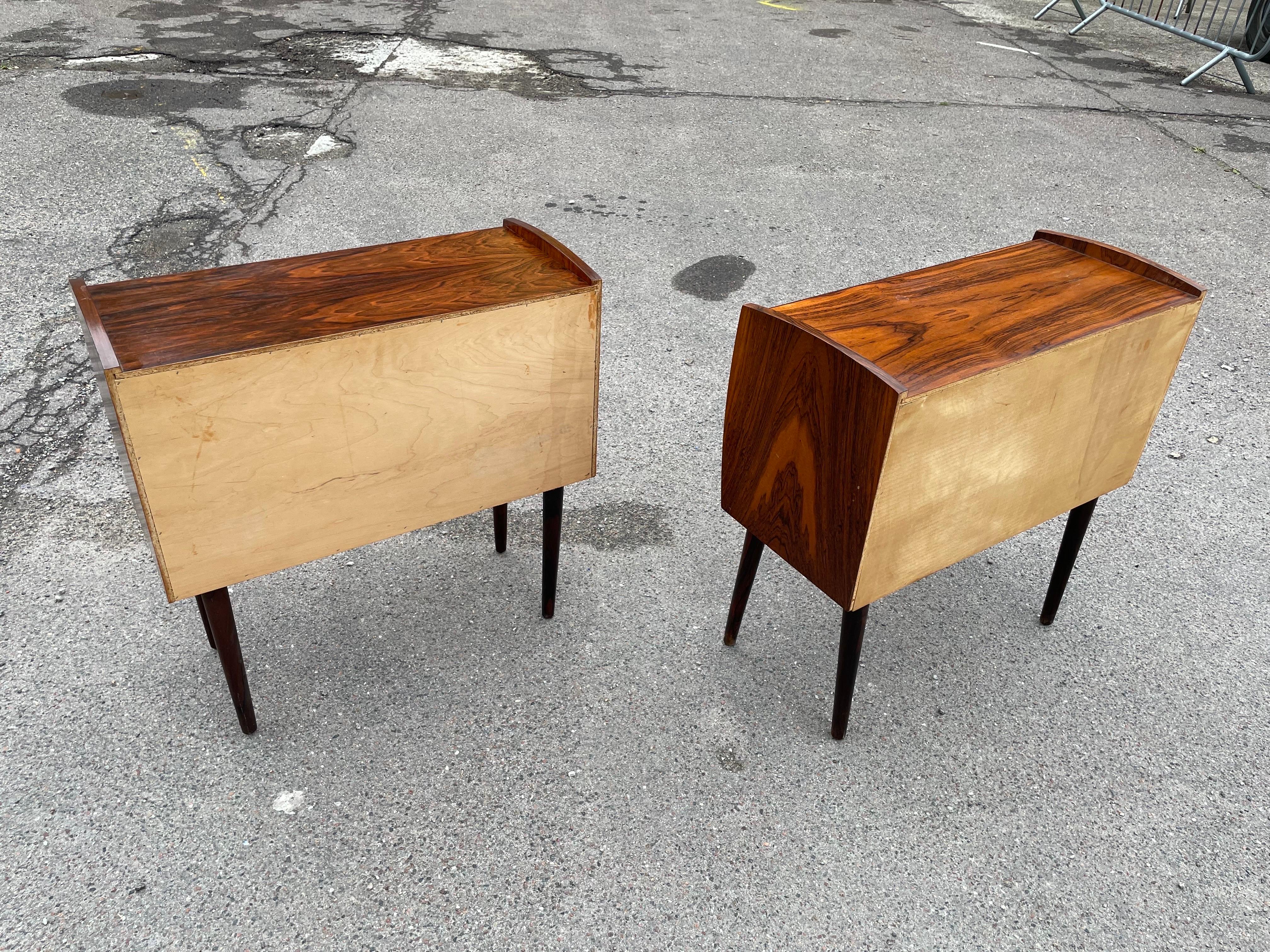 Set of Beautiful Danish Rosewood Nightstands or Dressers from the 1960's 5