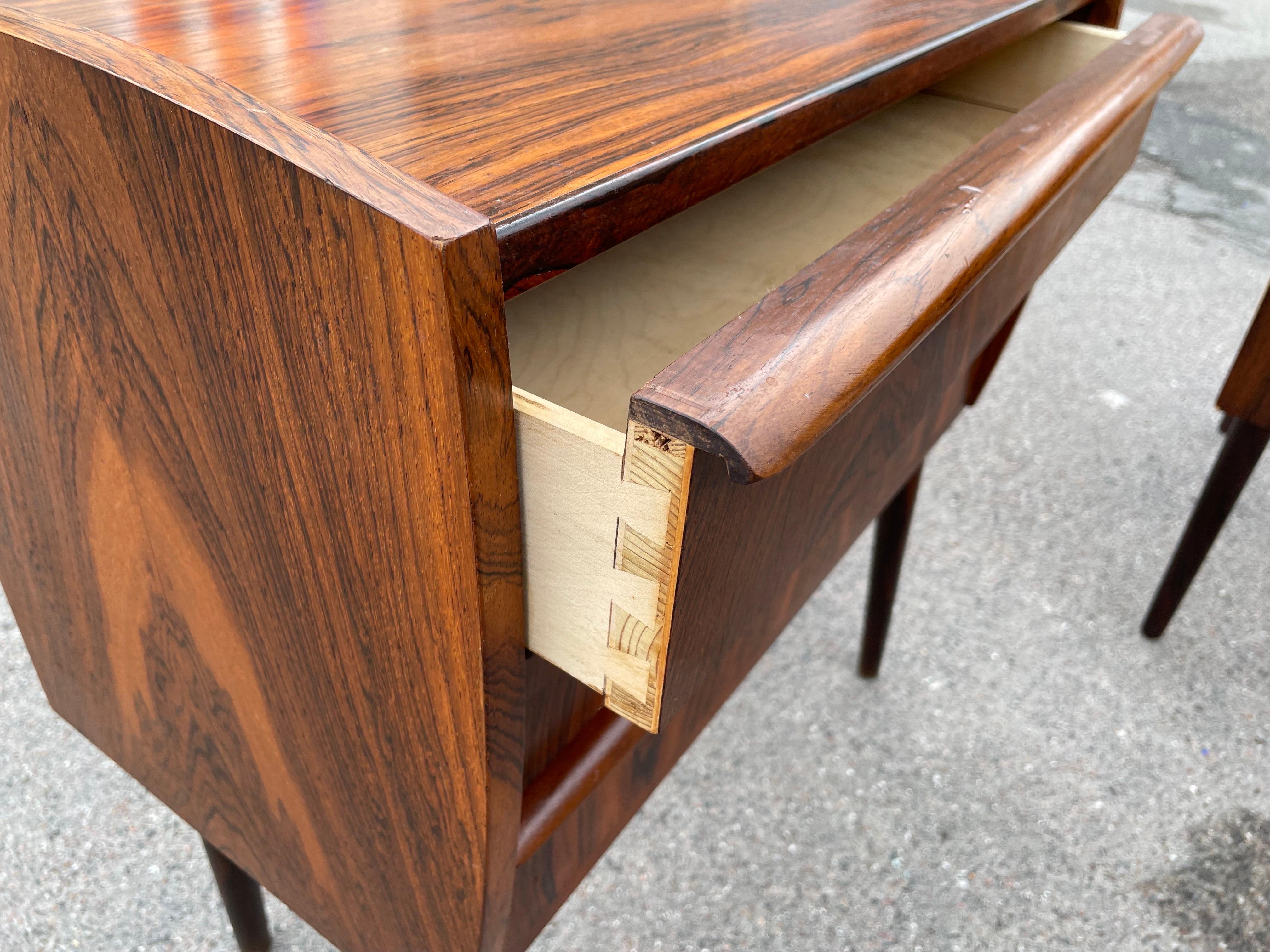 Set of Beautiful Danish Rosewood Nightstands or Dressers from the 1960's 1