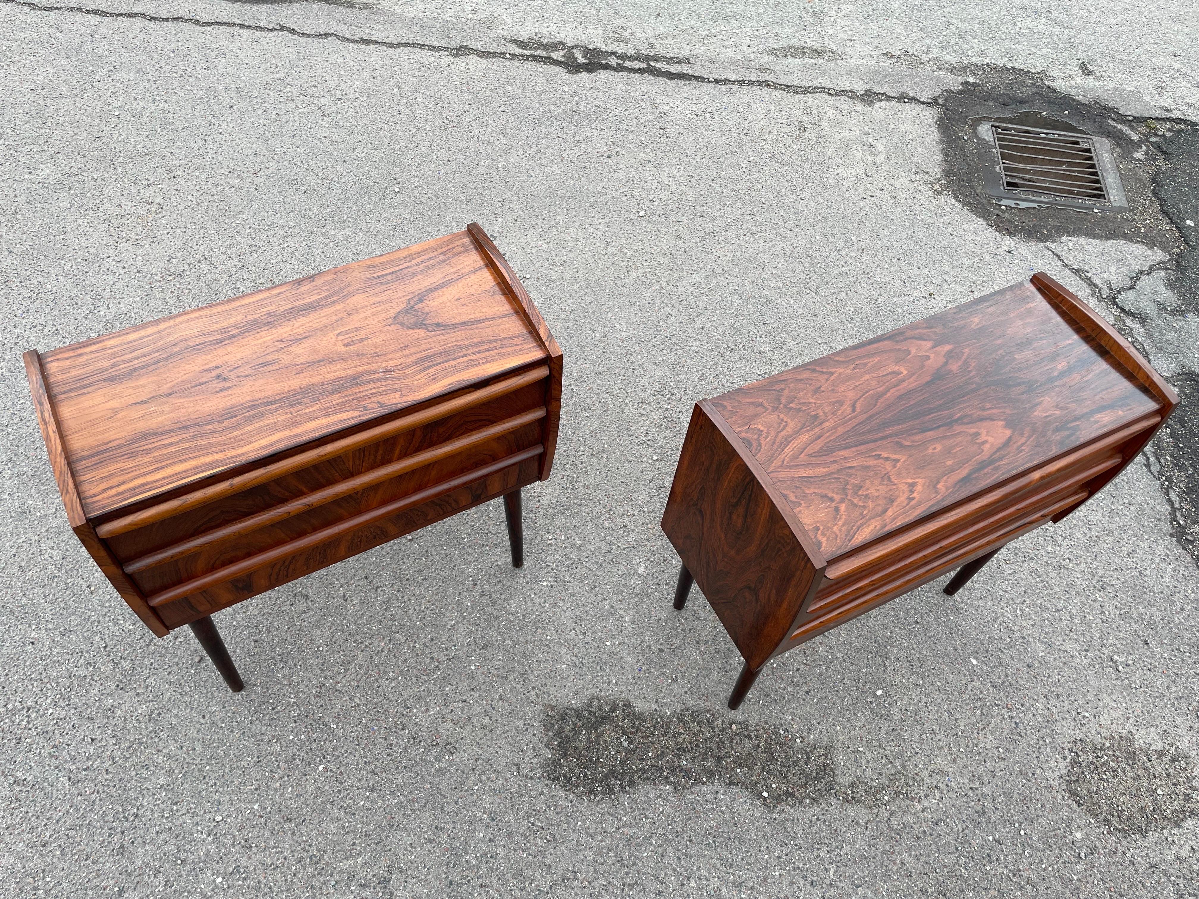 Set of Beautiful Danish Rosewood Nightstands or Dressers from the 1960's For Sale 2