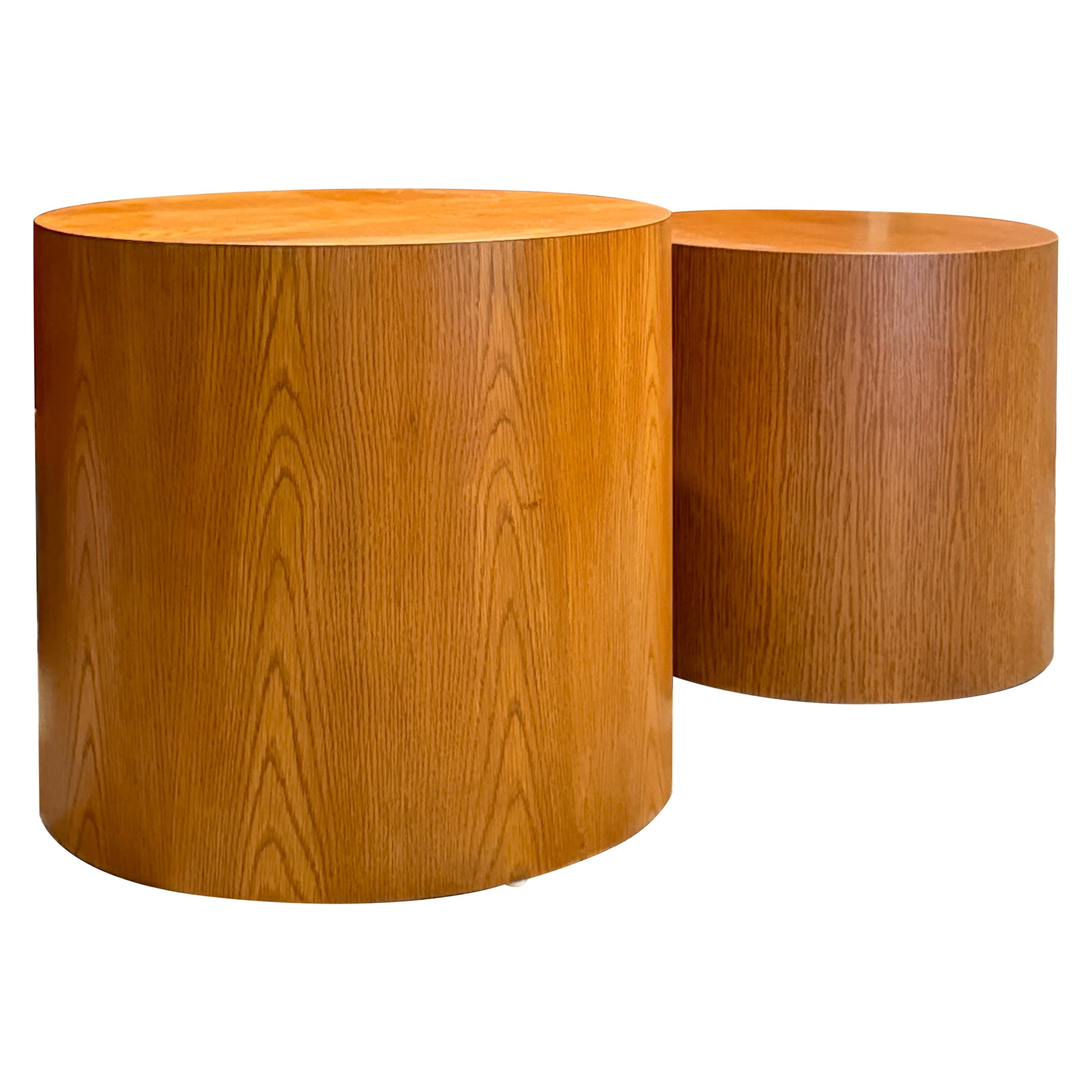 A set of beautiful vintage drum / cylinder tables, circa 1970s