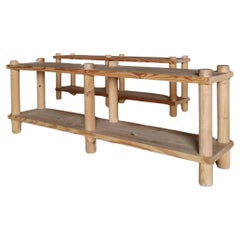 A set of Benches / Shelves / Room Dividers in Solid Oregon Pine, Denmark 1960s