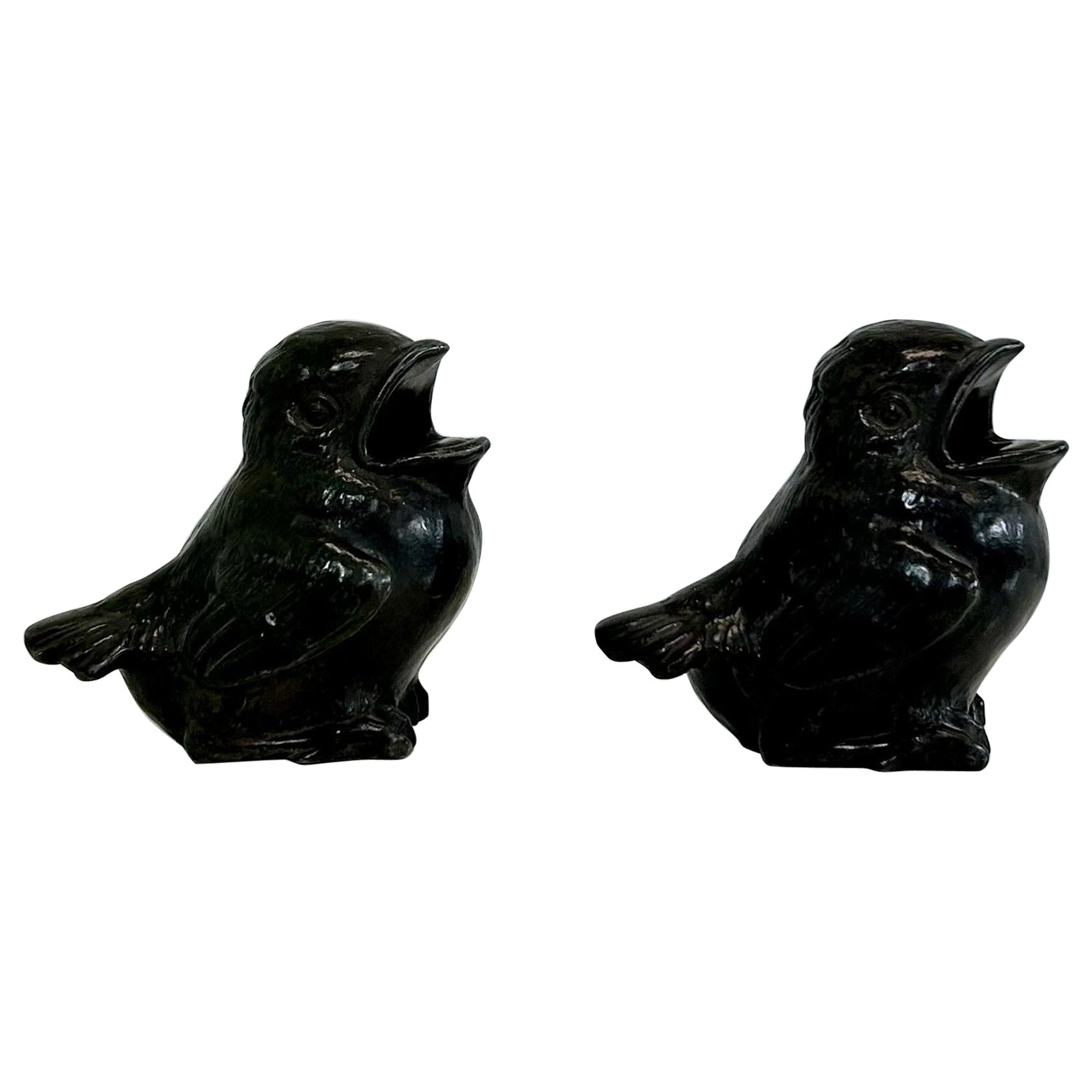 A set of birds by Just Andersen, 1930s, Denmark