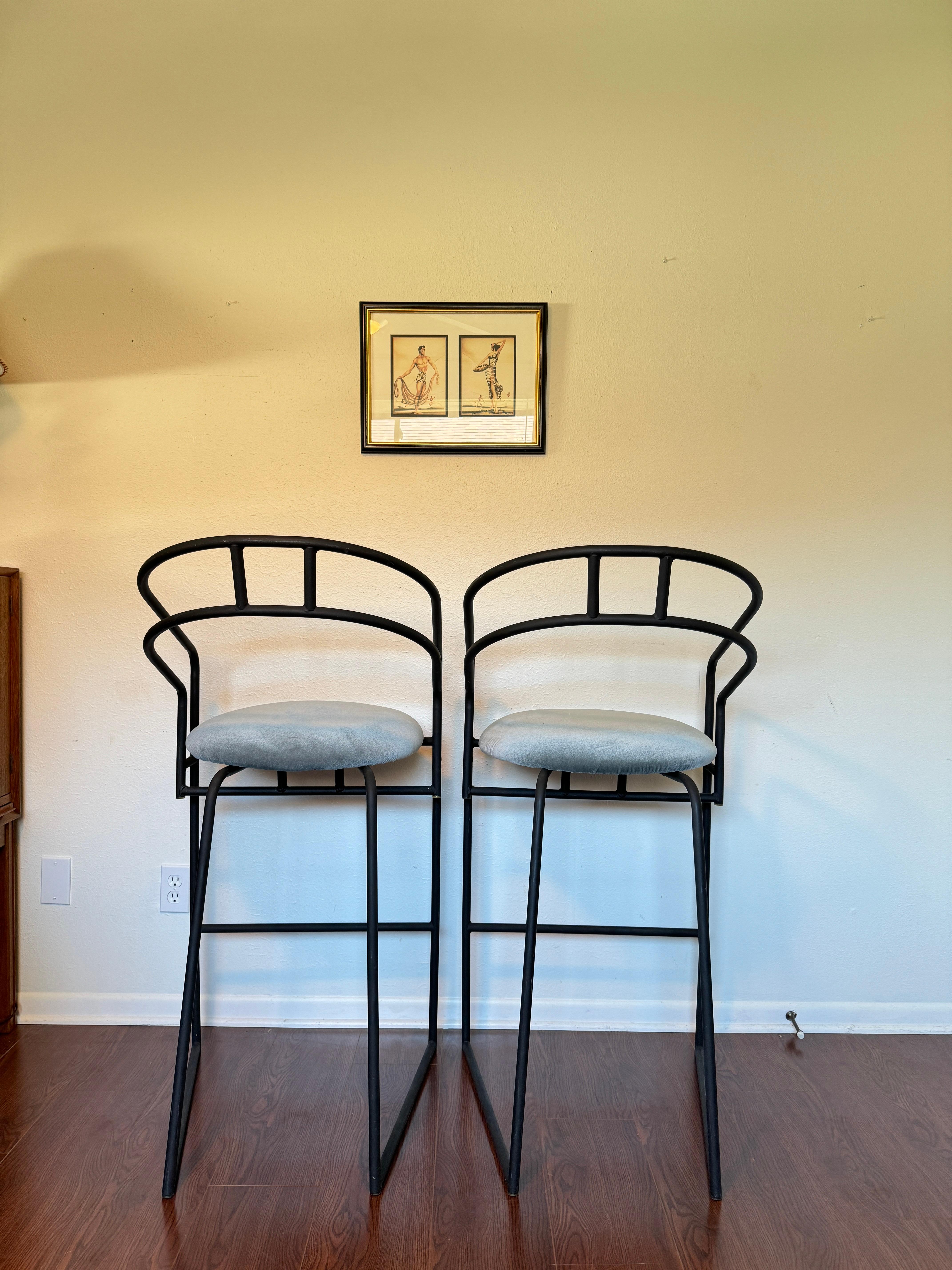 A set of Black Post Modern barstools by Cali-Style, circa 1980s For Sale 3