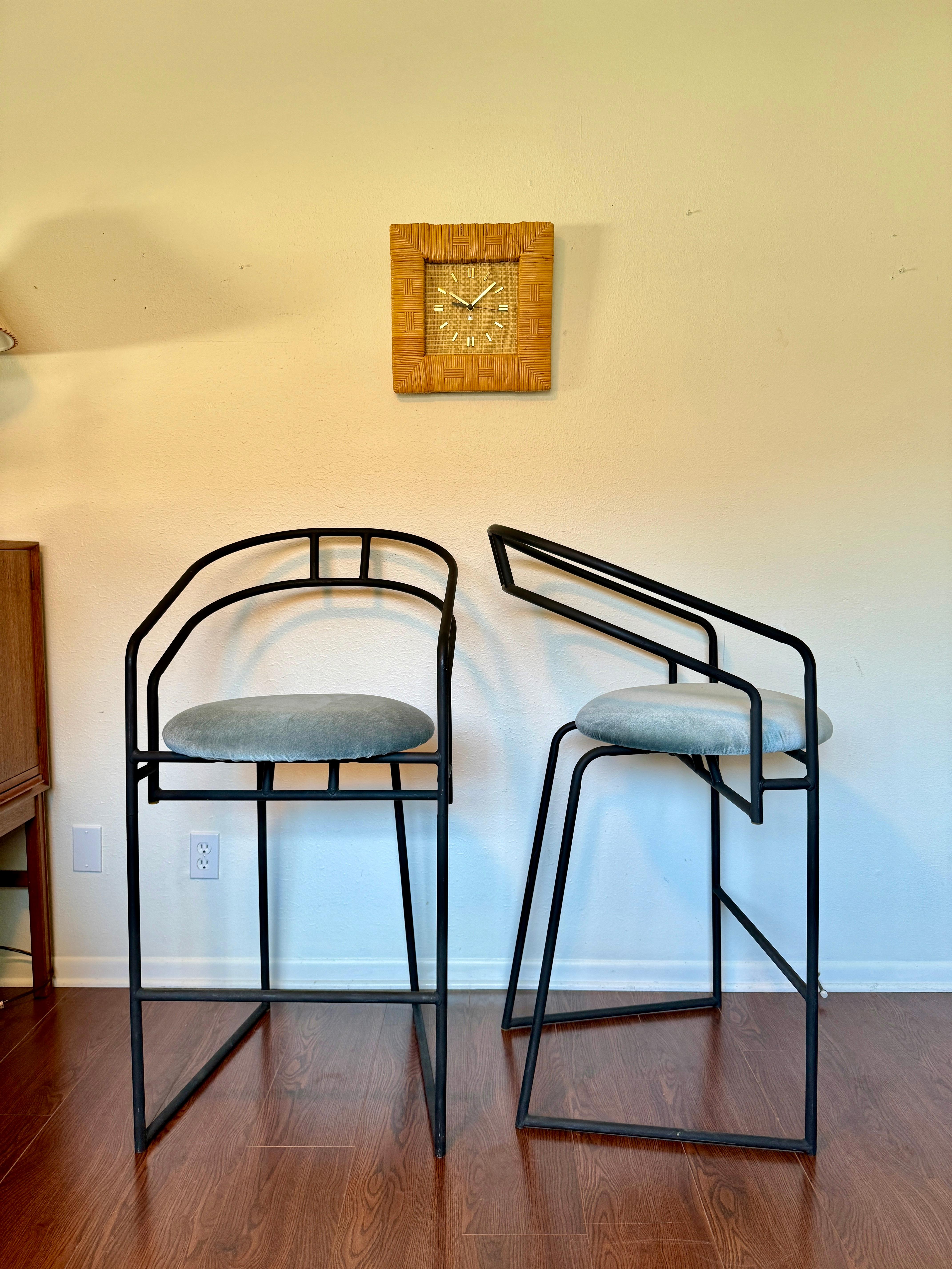 Metal A set of Black Post Modern barstools by Cali-Style, circa 1980s For Sale