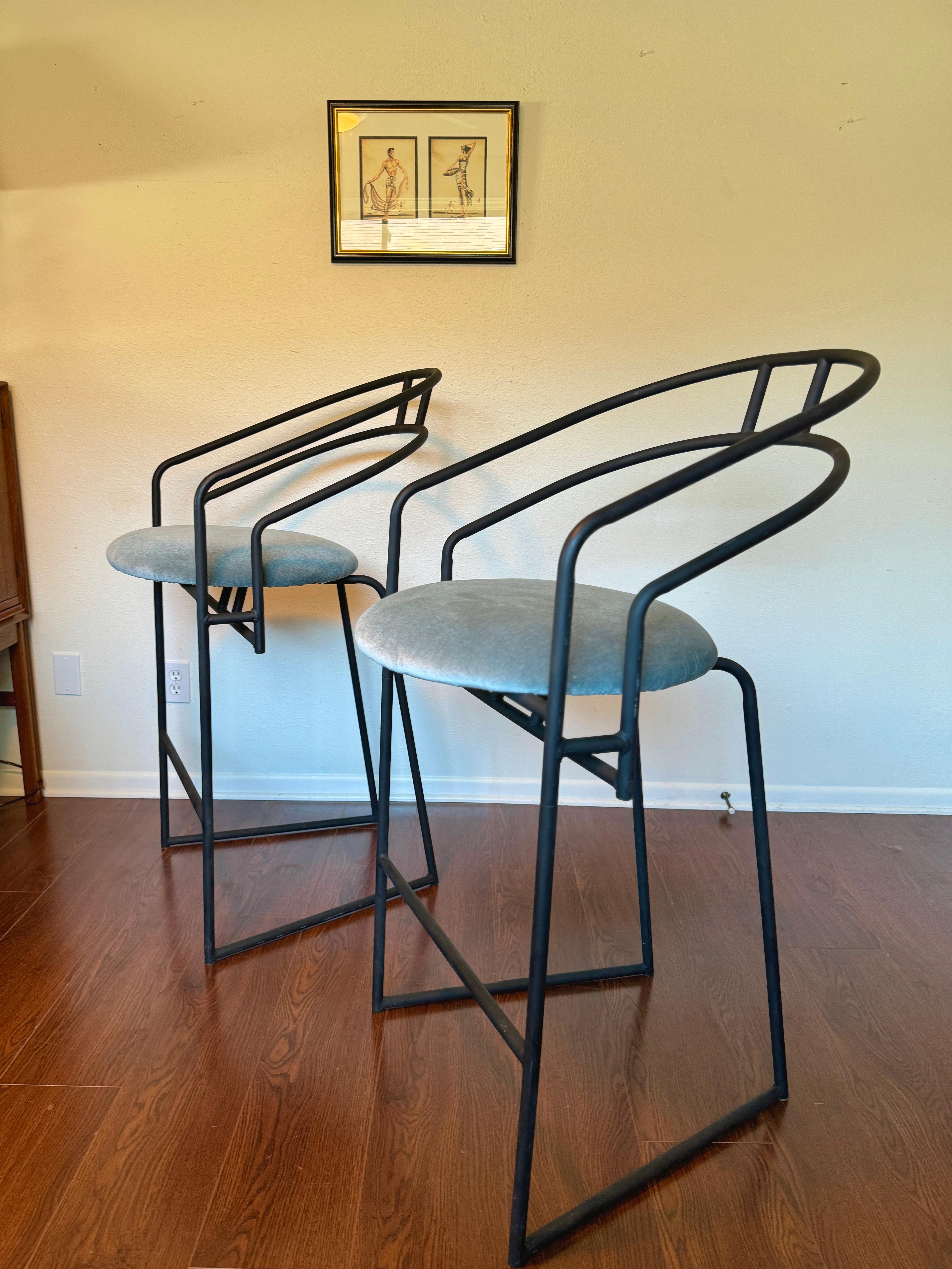 A set of Black Post Modern barstools by Cali-Style, circa 1980s For Sale 2