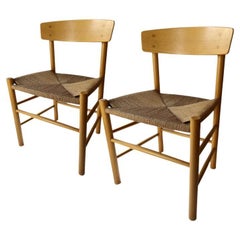 Set of Borge Mogensen J39 Beechwood Chairs