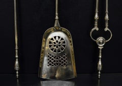 Set of Brass Firetools with Pierced Shovel