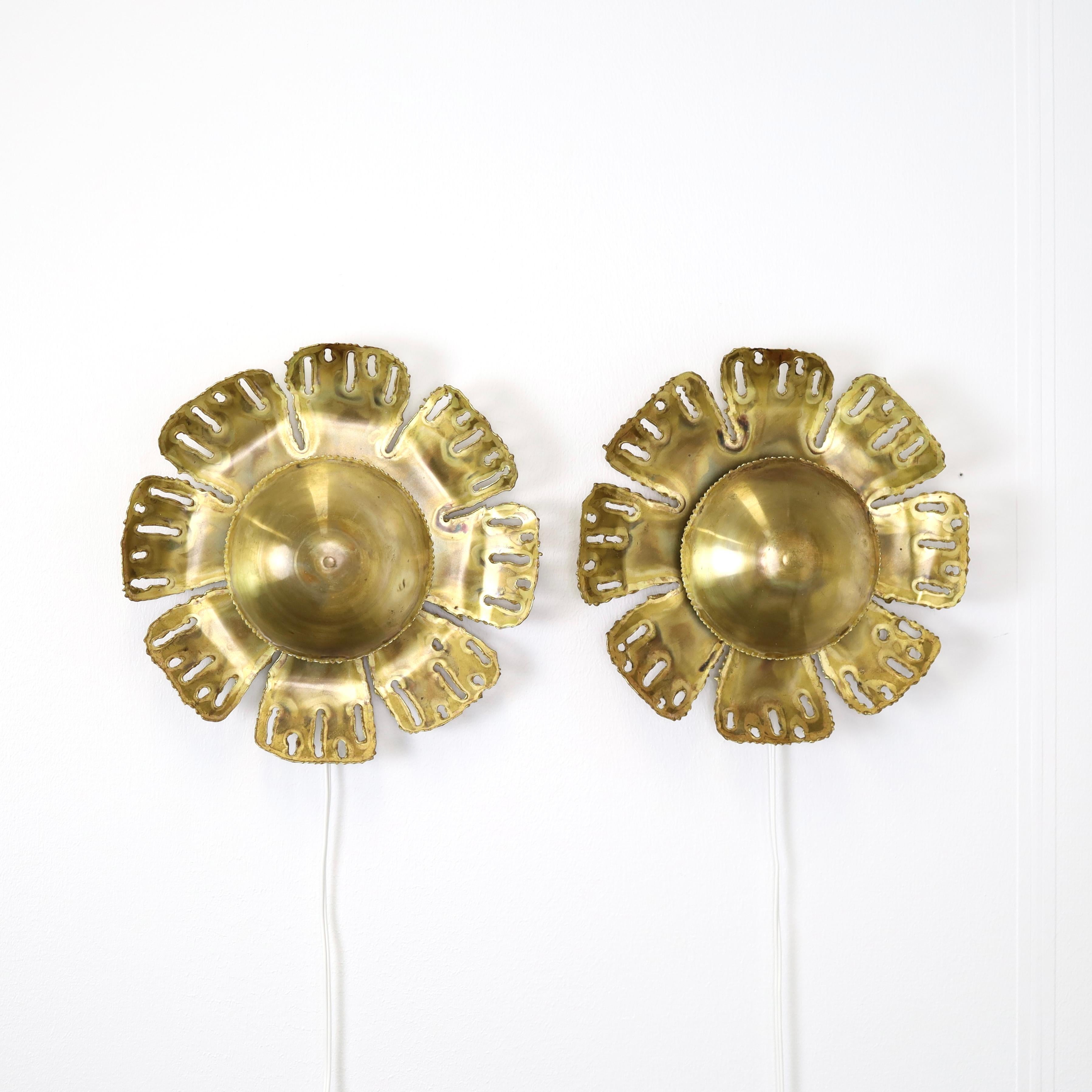 A set of Brass Wall Lamps by Svend Aage Holm Sorensen, 1960s, Denmark For Sale 5