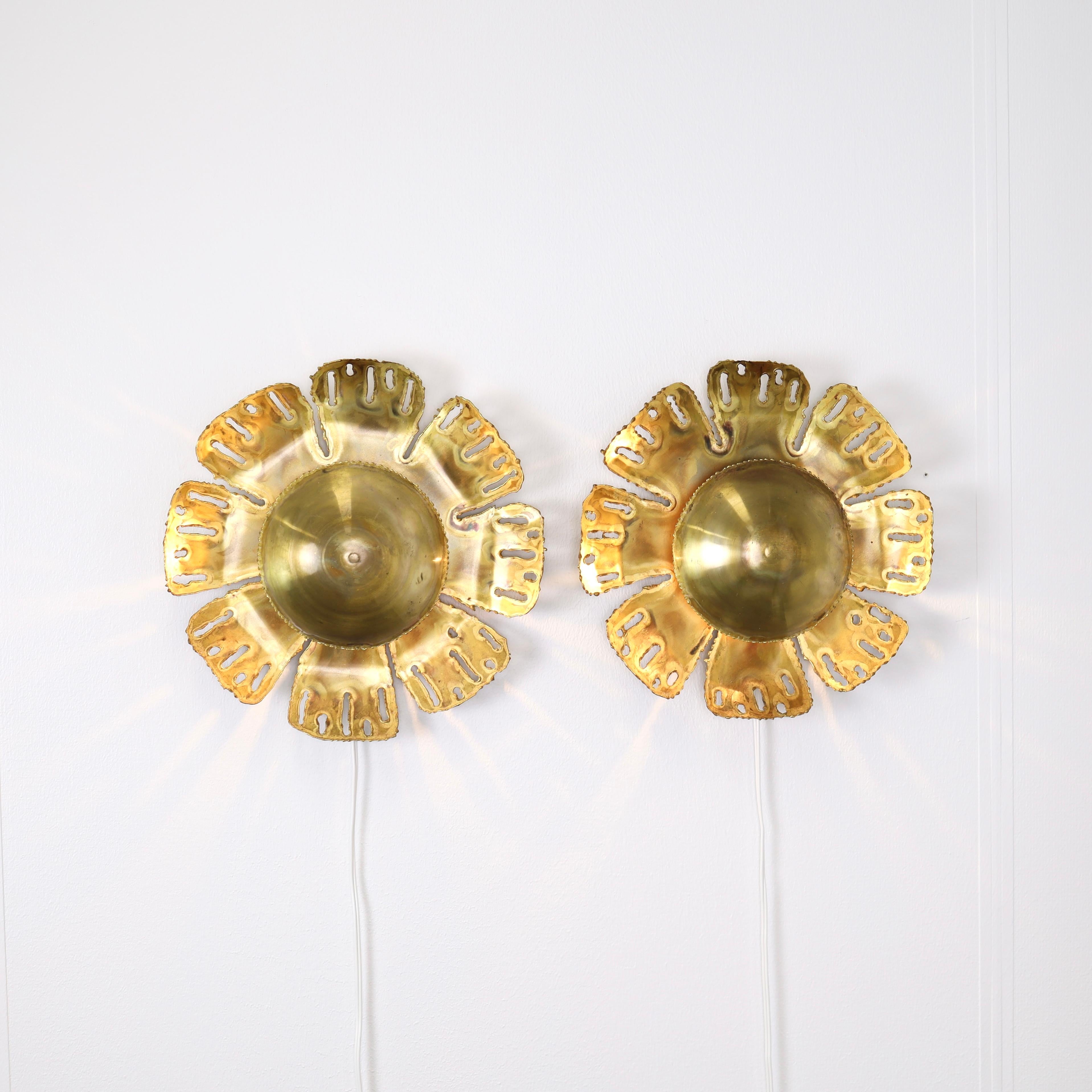 Danish A set of Brass Wall Lamps by Svend Aage Holm Sorensen, 1960s, Denmark For Sale