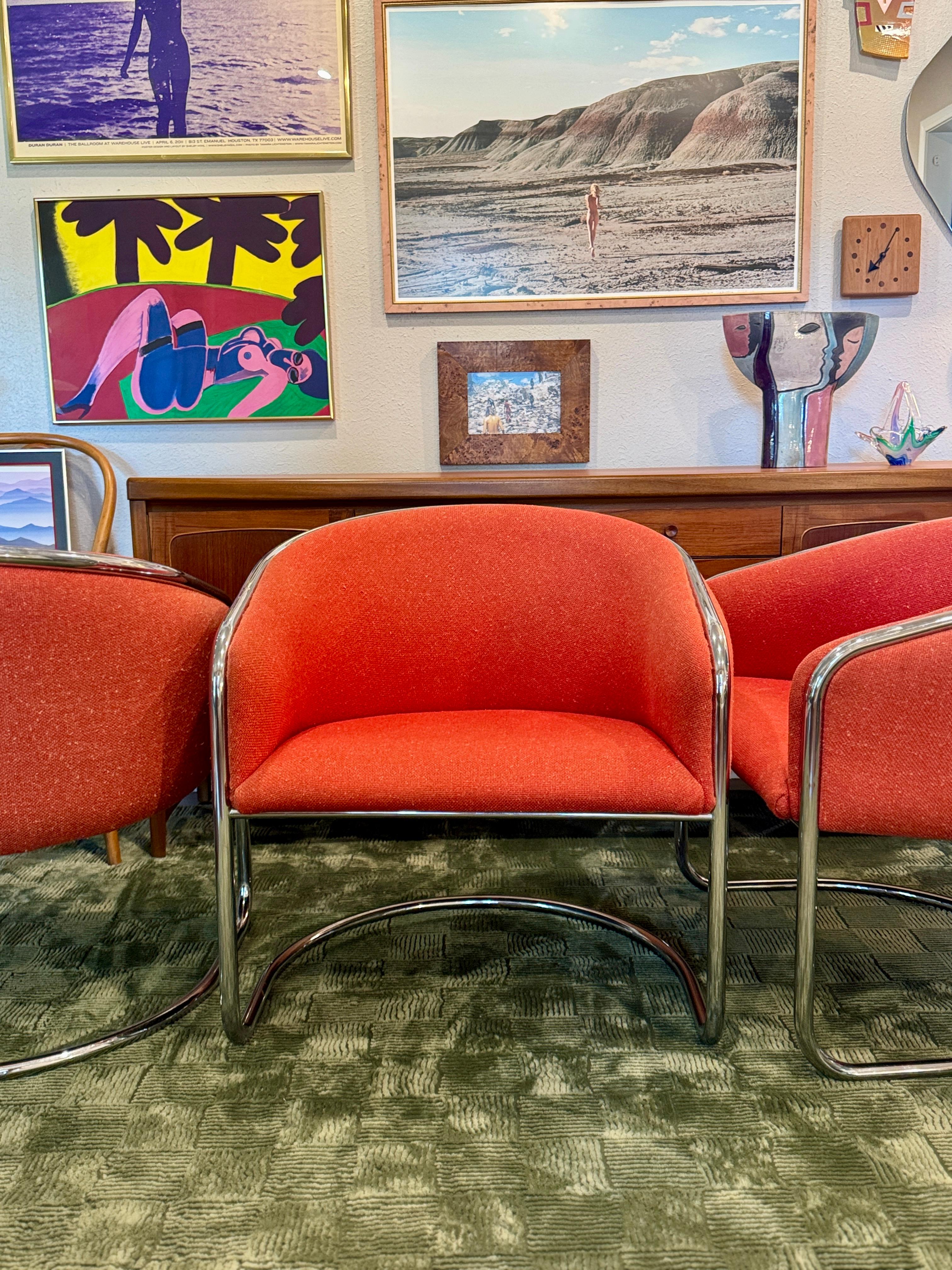 Ensemble de 2 fauteuils club chromés en porte-à-faux Anton Lorenz pour Thonet en vente 4